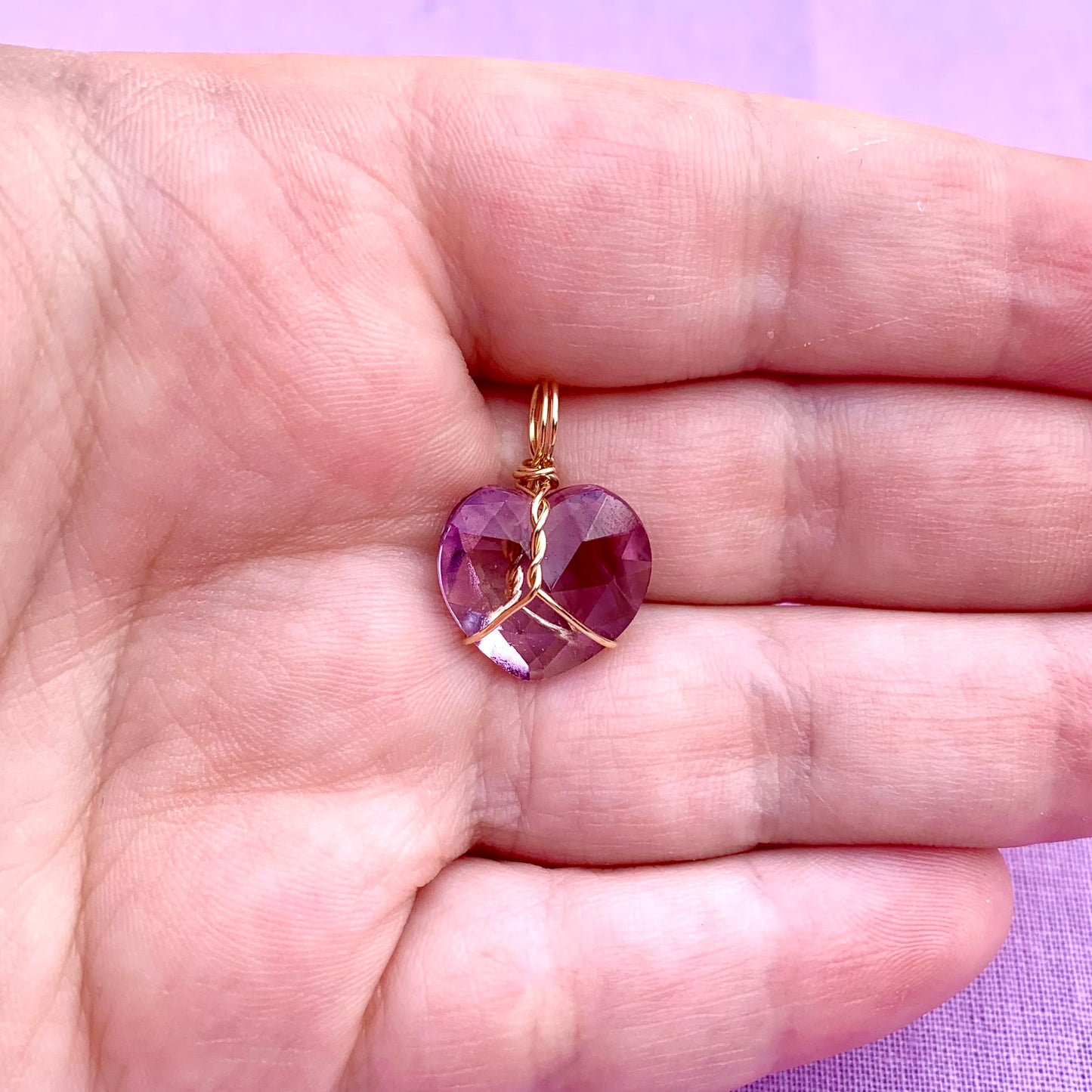 Amethyst Faceted Heart | Charm