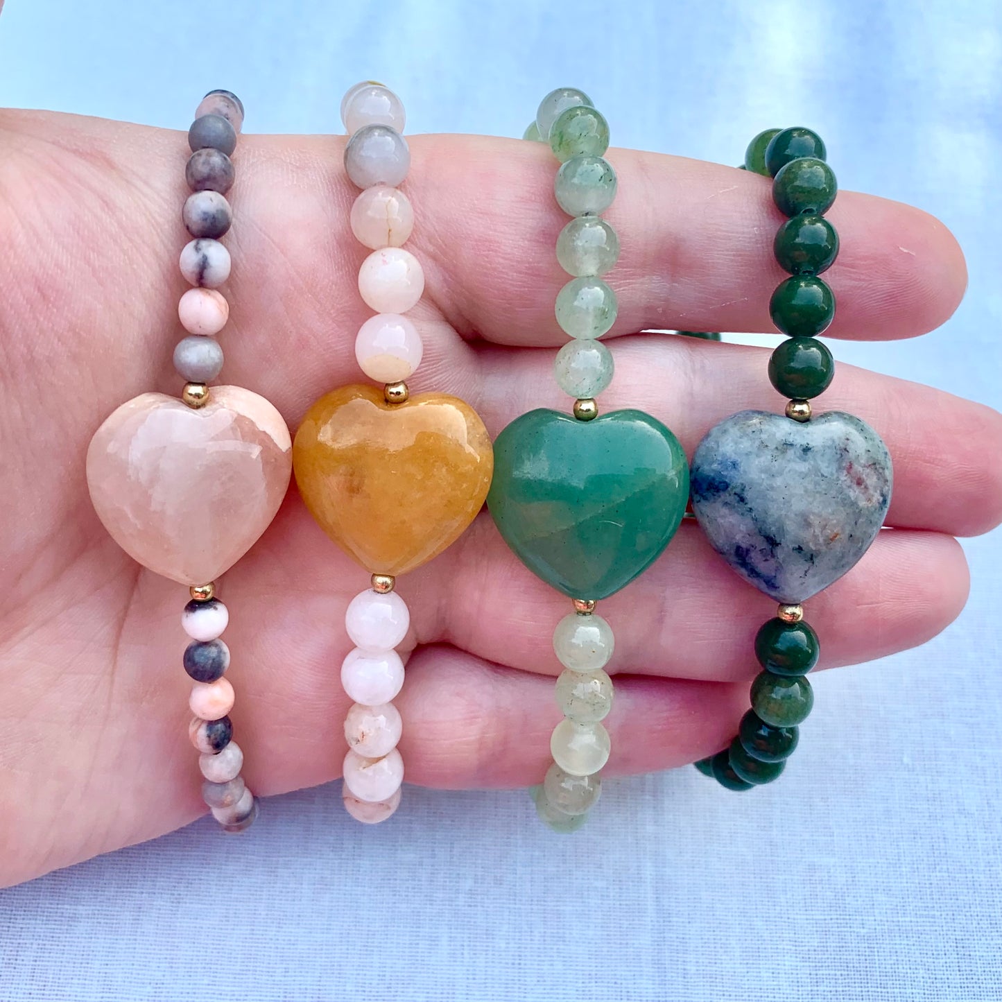 Pink Aventurine and Zebra Jasper | Pre-Made Bracelet
