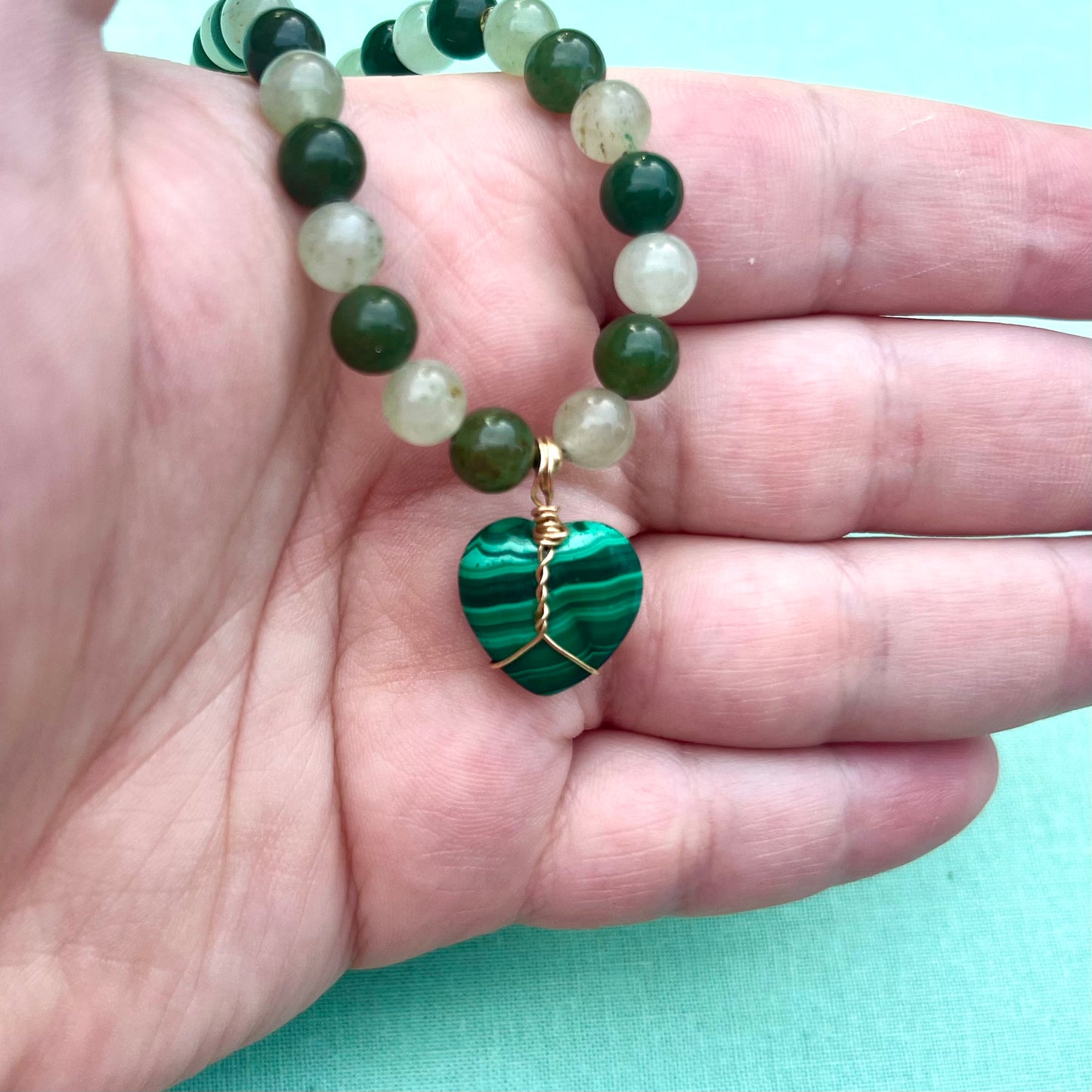 Malachite & Green Aventurine | Pre-Made Bracelet