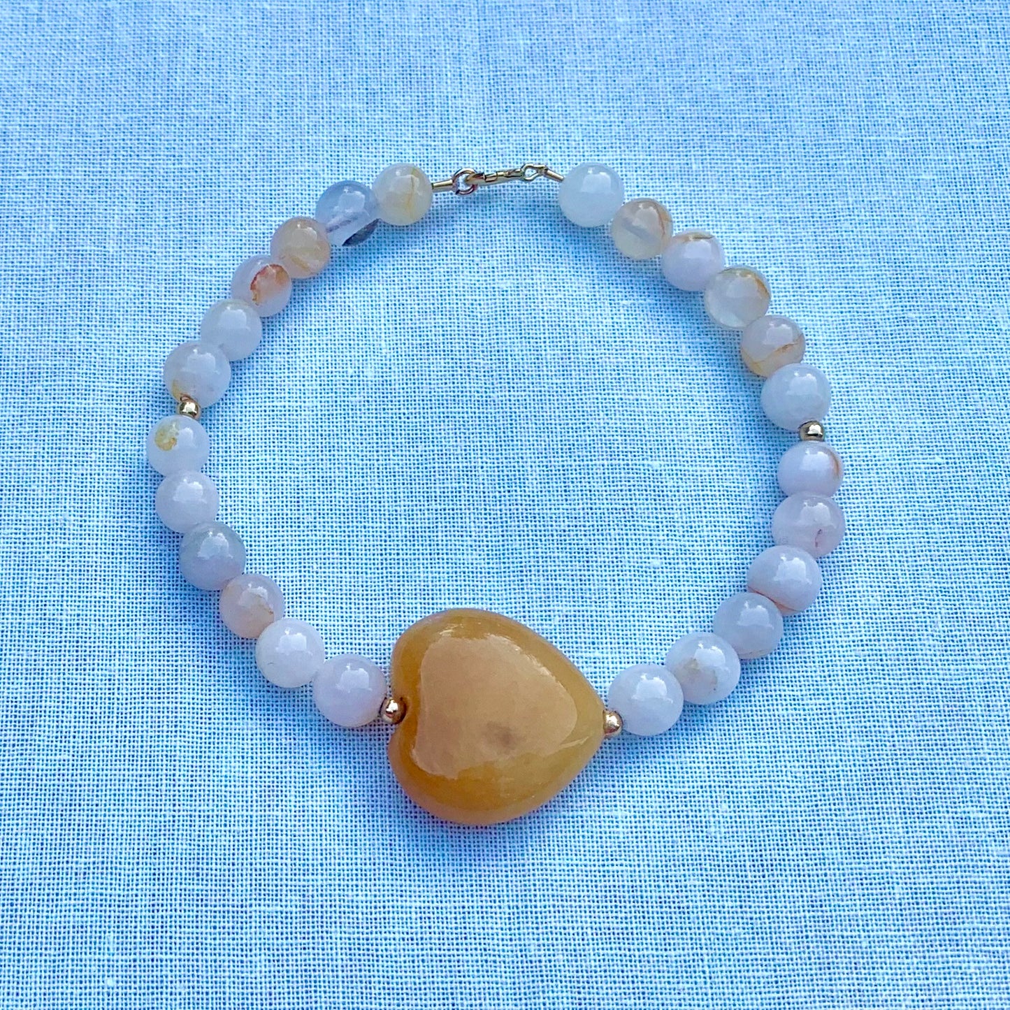 Orange Calcite and Rose Quartz | Pre-Made Bracelet