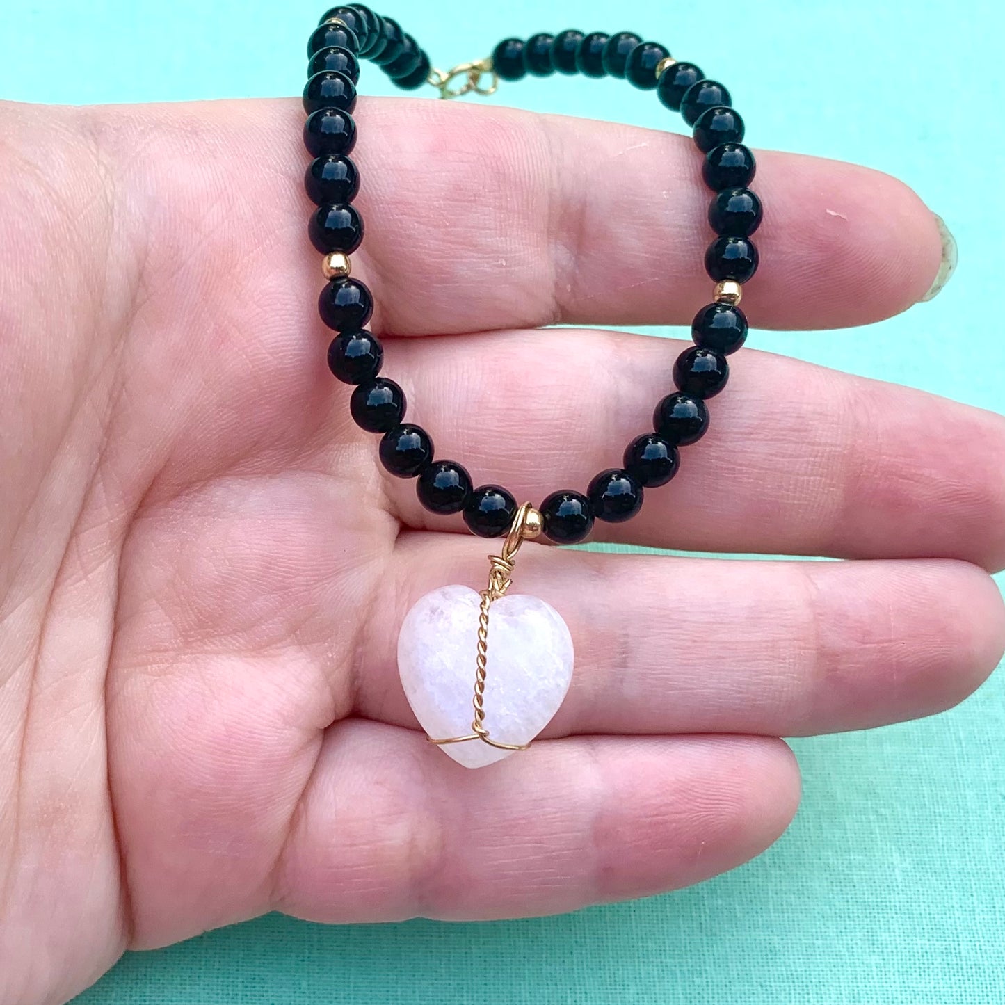 Obsidian and Moonstone | Pre-Made Bracelet