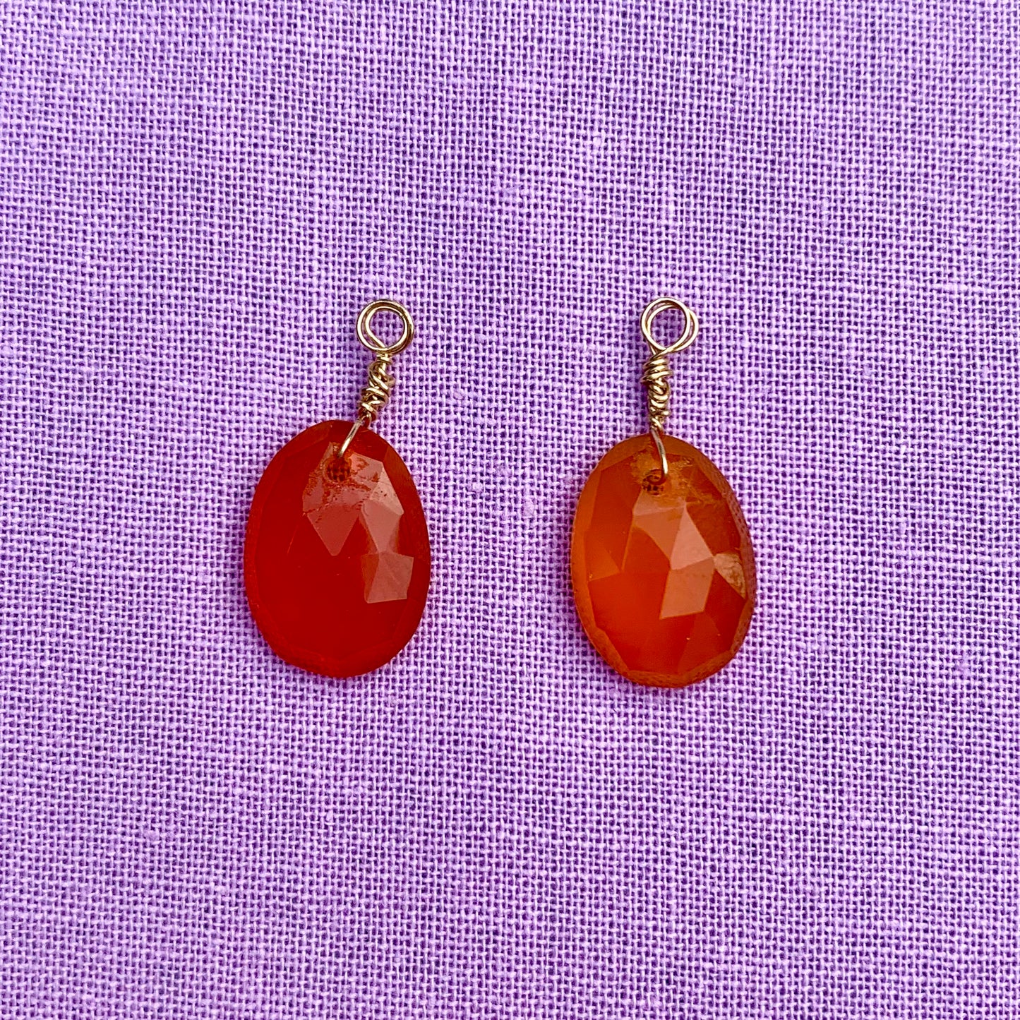 Carnelian Facetted Ovals | Charm