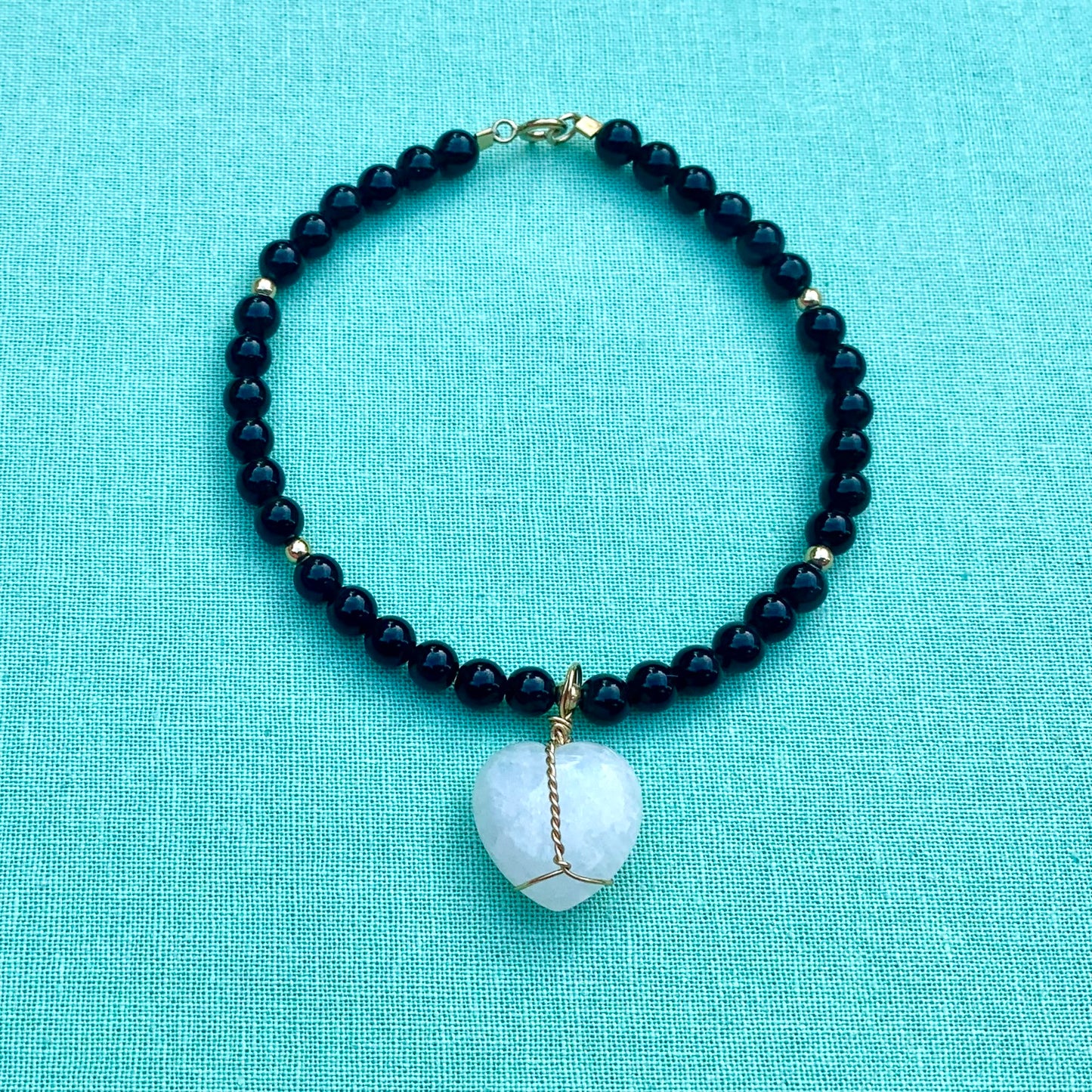 Obsidian and Moonstone | Pre-Made Bracelet