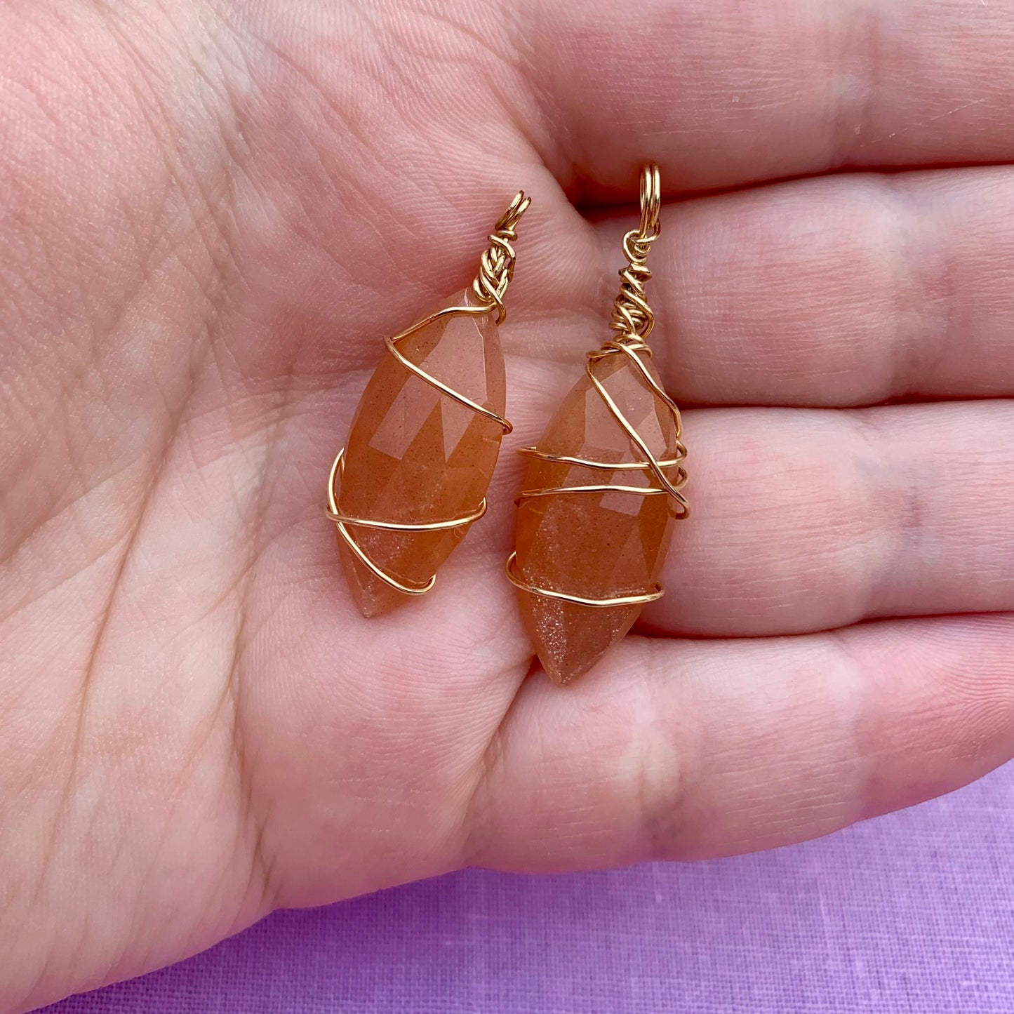 Peach Moonstone Marquise | Charm
