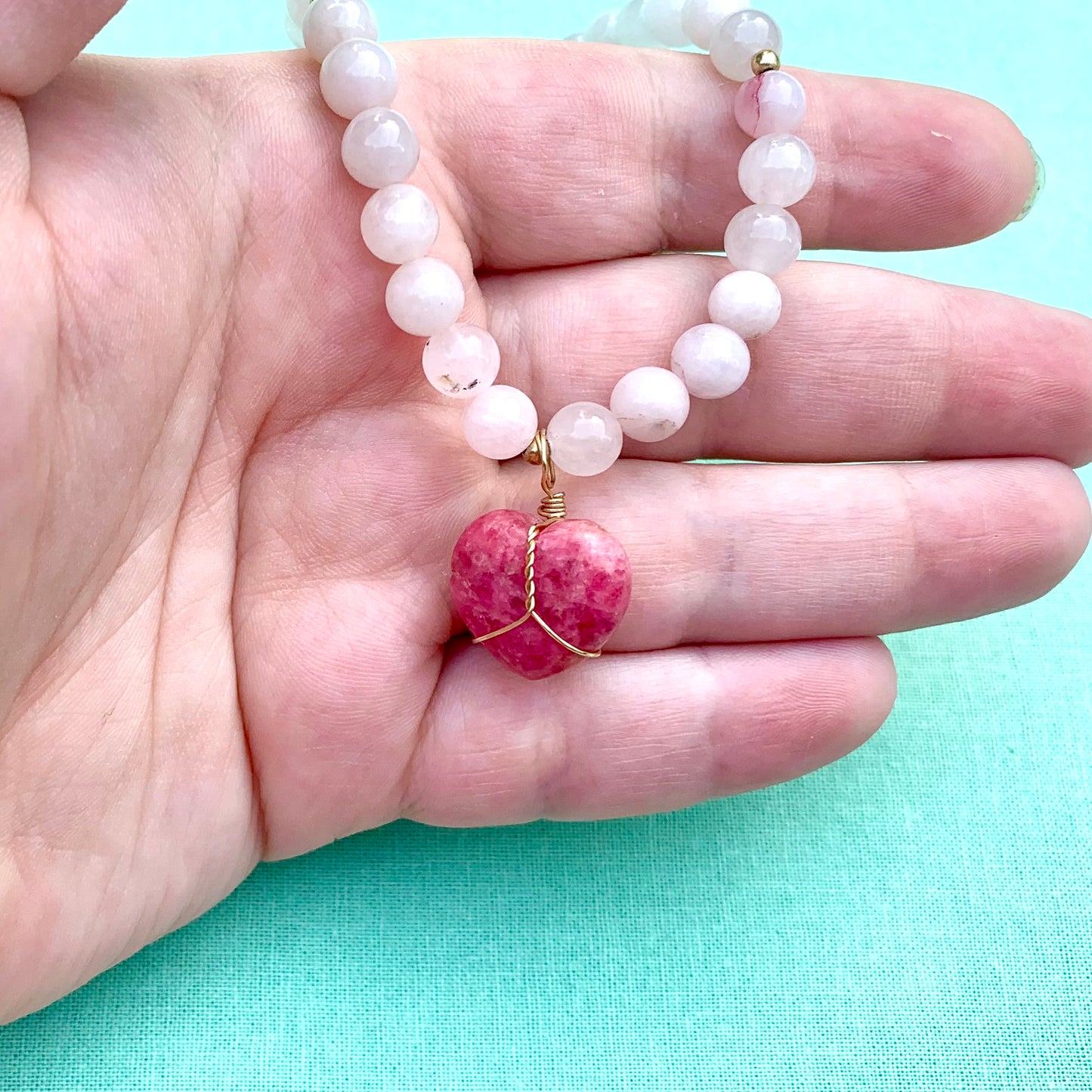 Rhodonite & Rose Quartz | Pre-Made Bracelet