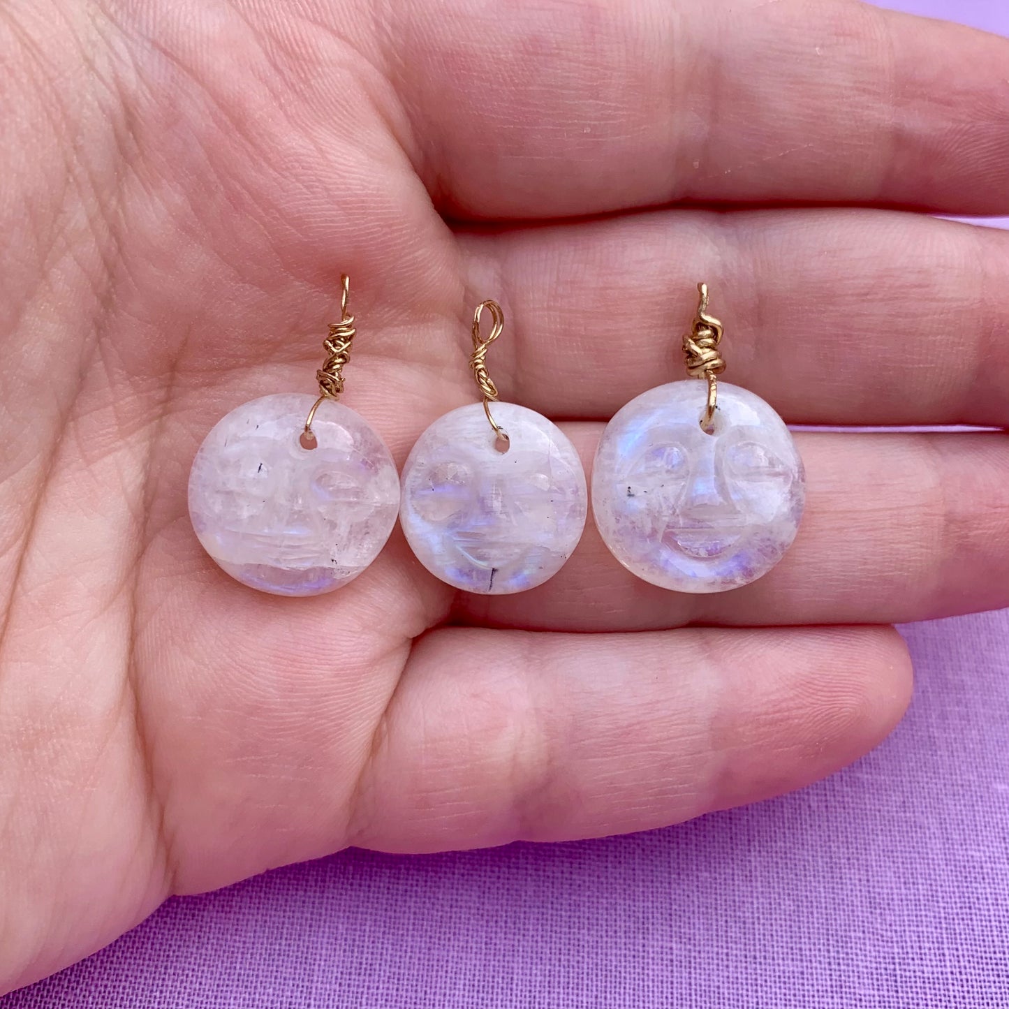 Moonstone Moon Face | Charm