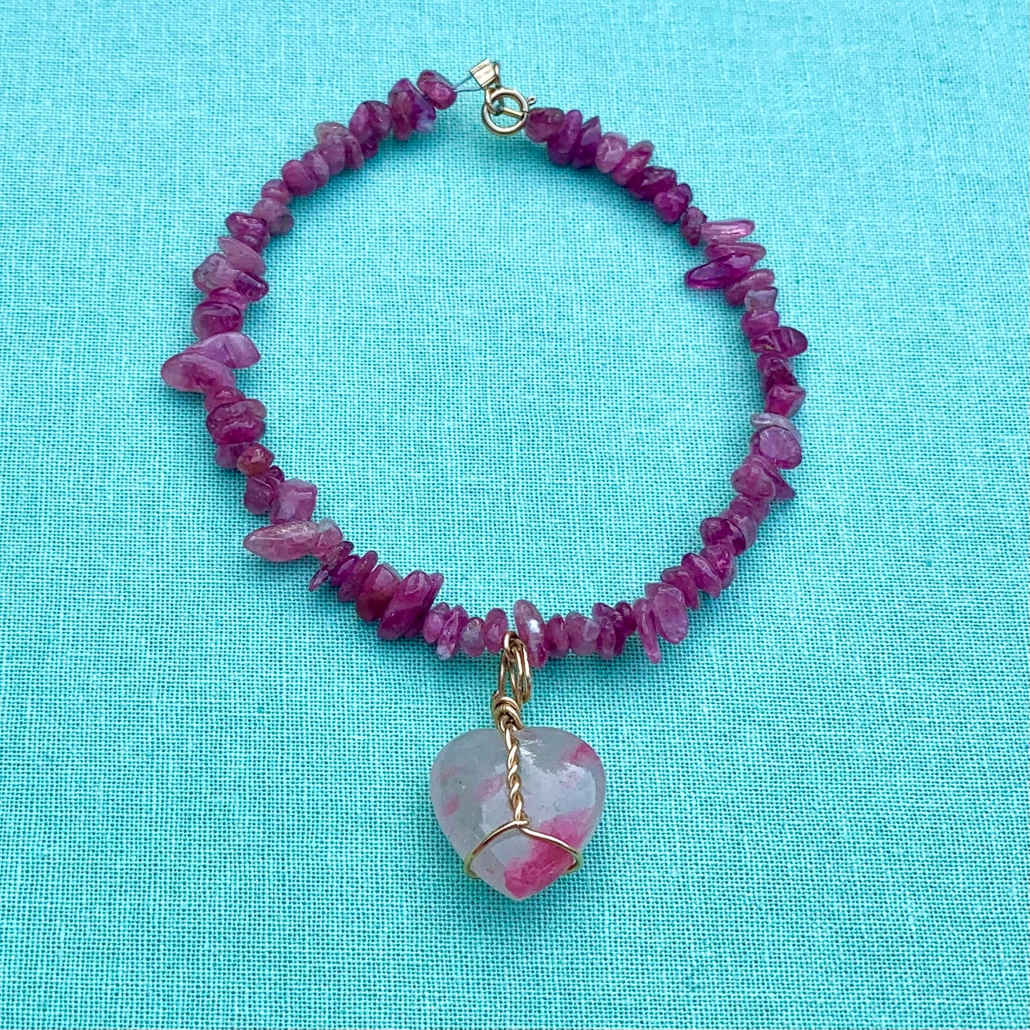 Pink Tourmaline with Pink Tourmaline in Quartz | Pre-Made Bracelet
