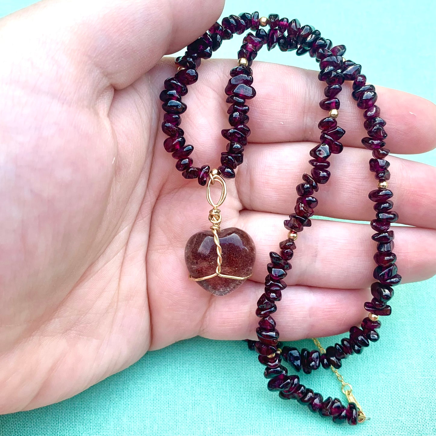 Garnet and Lodolite | Pre-Made Necklace
