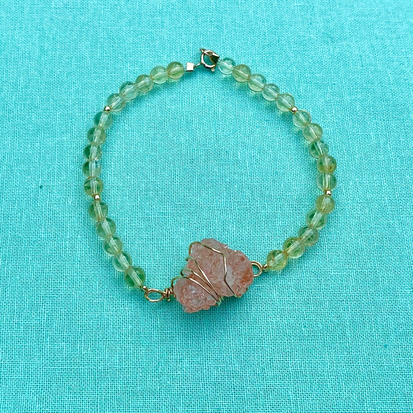 Citrine and Pink Apophyllite | Premade Bracelet