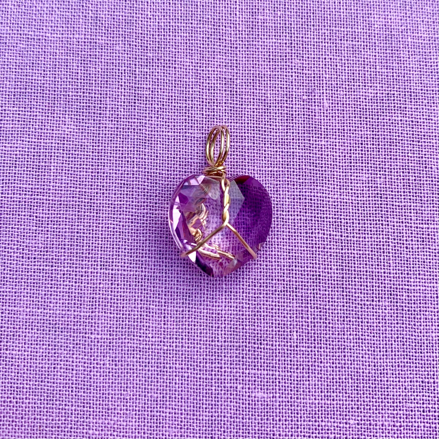 Amethyst Faceted Heart | Charm