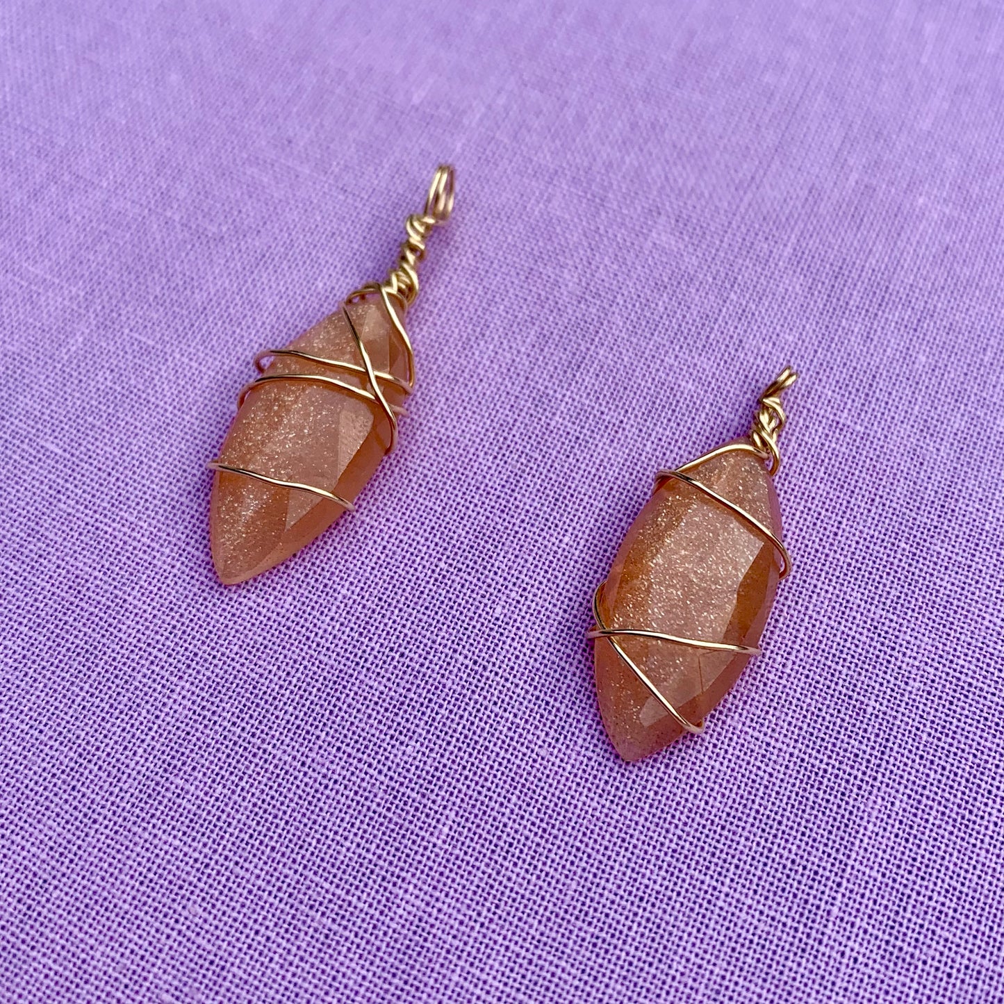 Peach Moonstone Marquise | Charm