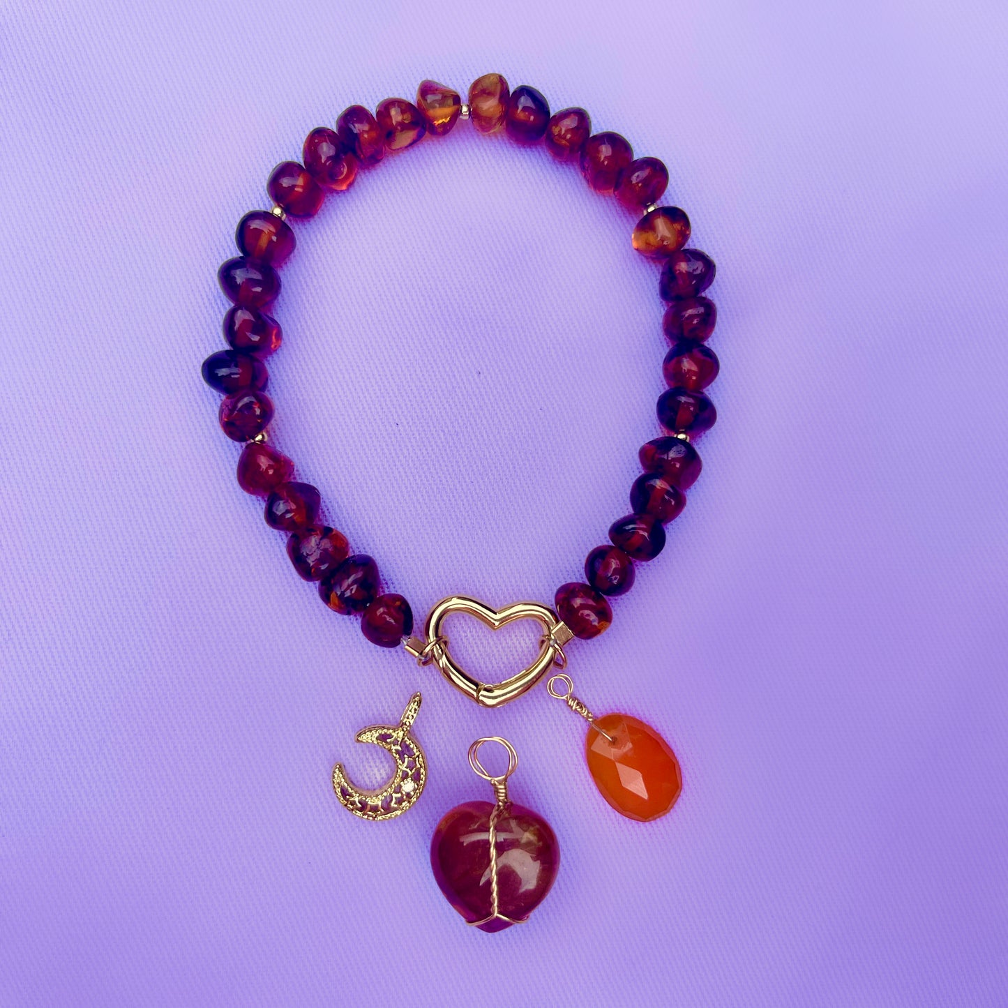 Limited Edition Baltic Amber | Crystal Charm Bracelet