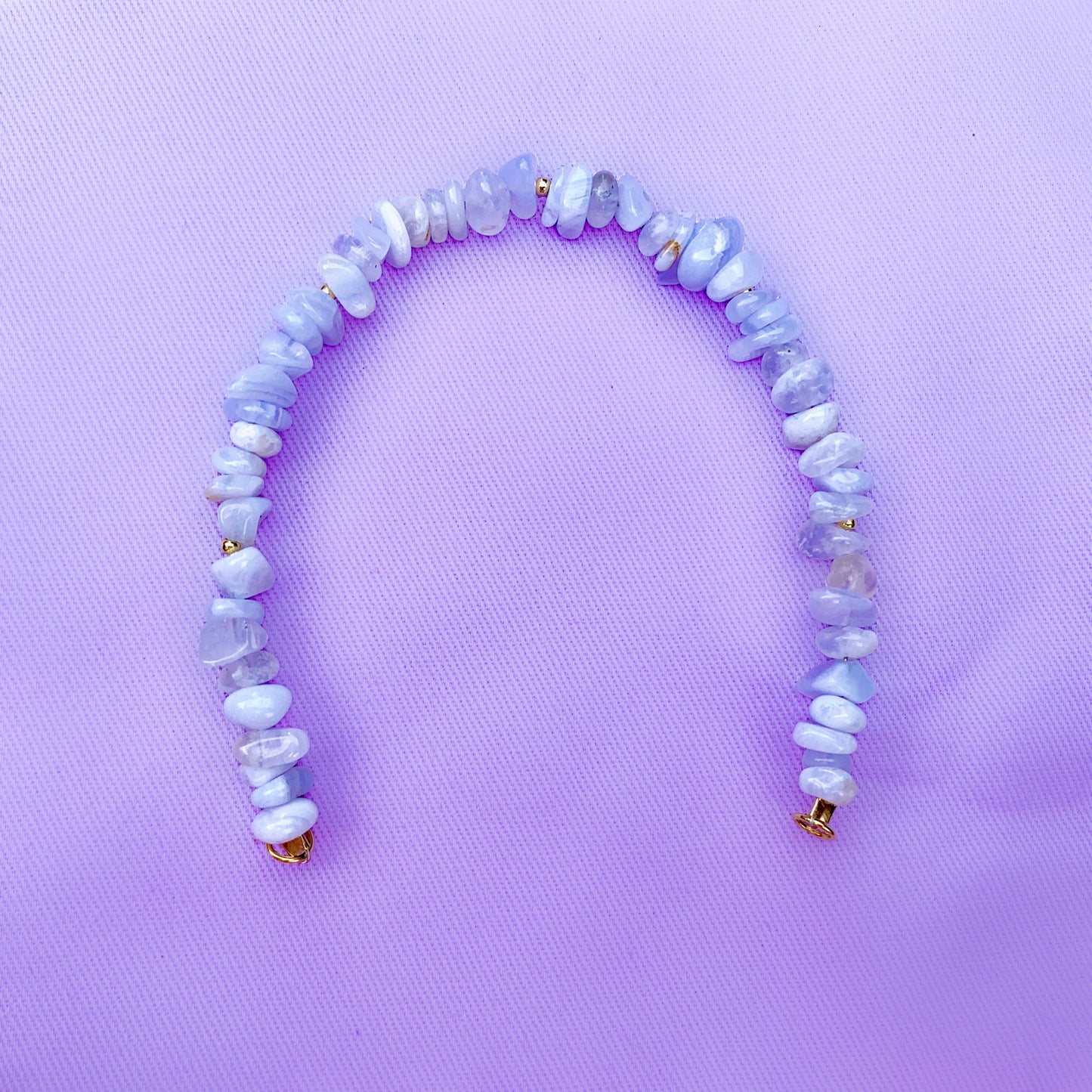 Blue Lace Agate | Crystal Charm Bracelet