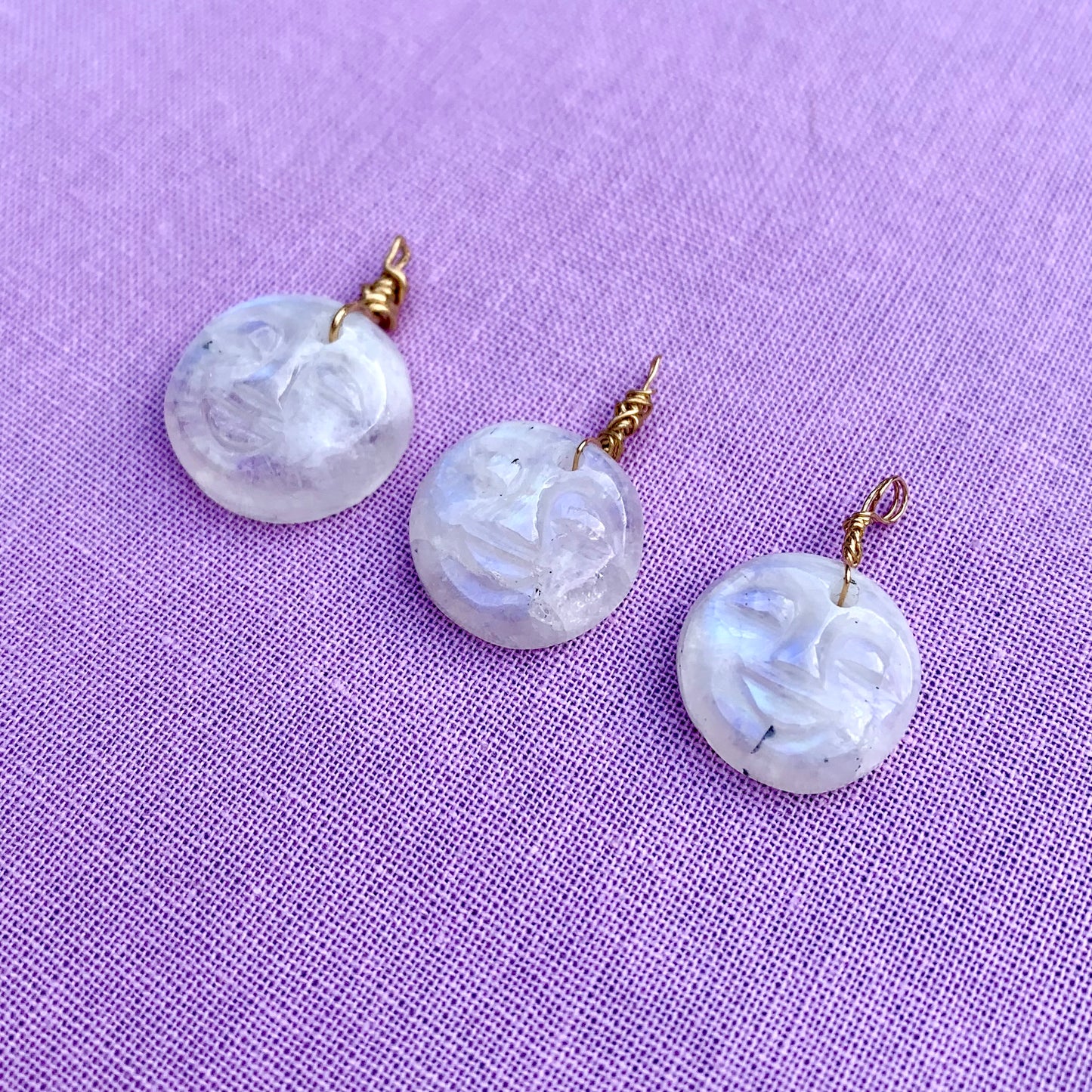 Moonstone Moon Face | Charm