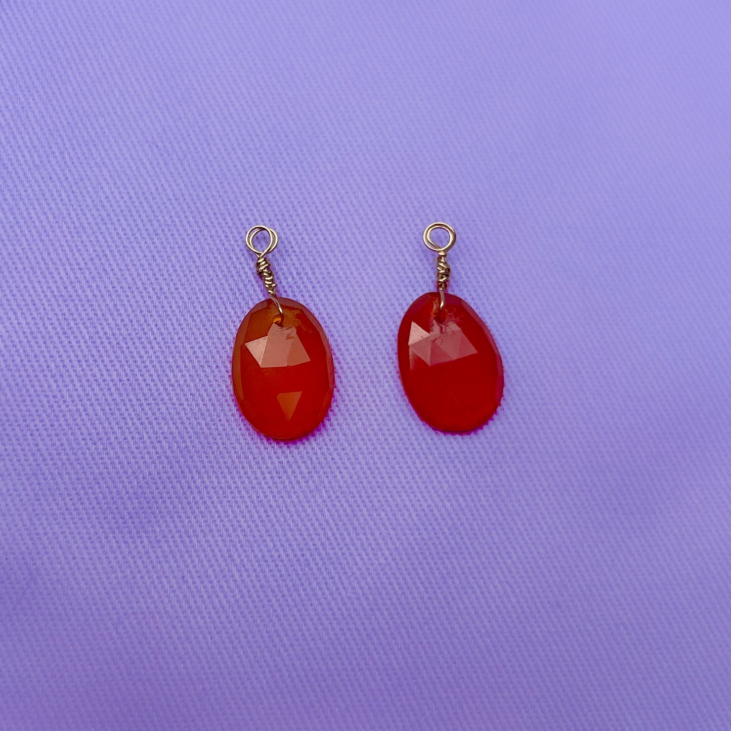 Carnelian Facetted Ovals | Charm