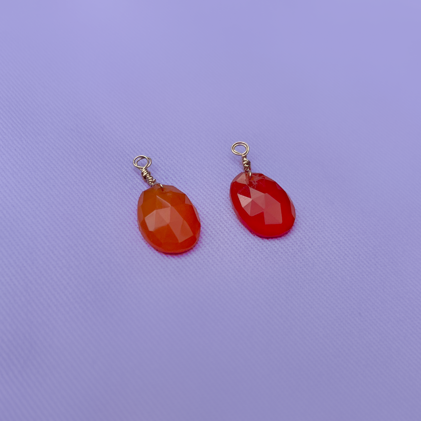 Carnelian Facetted Ovals | Charm