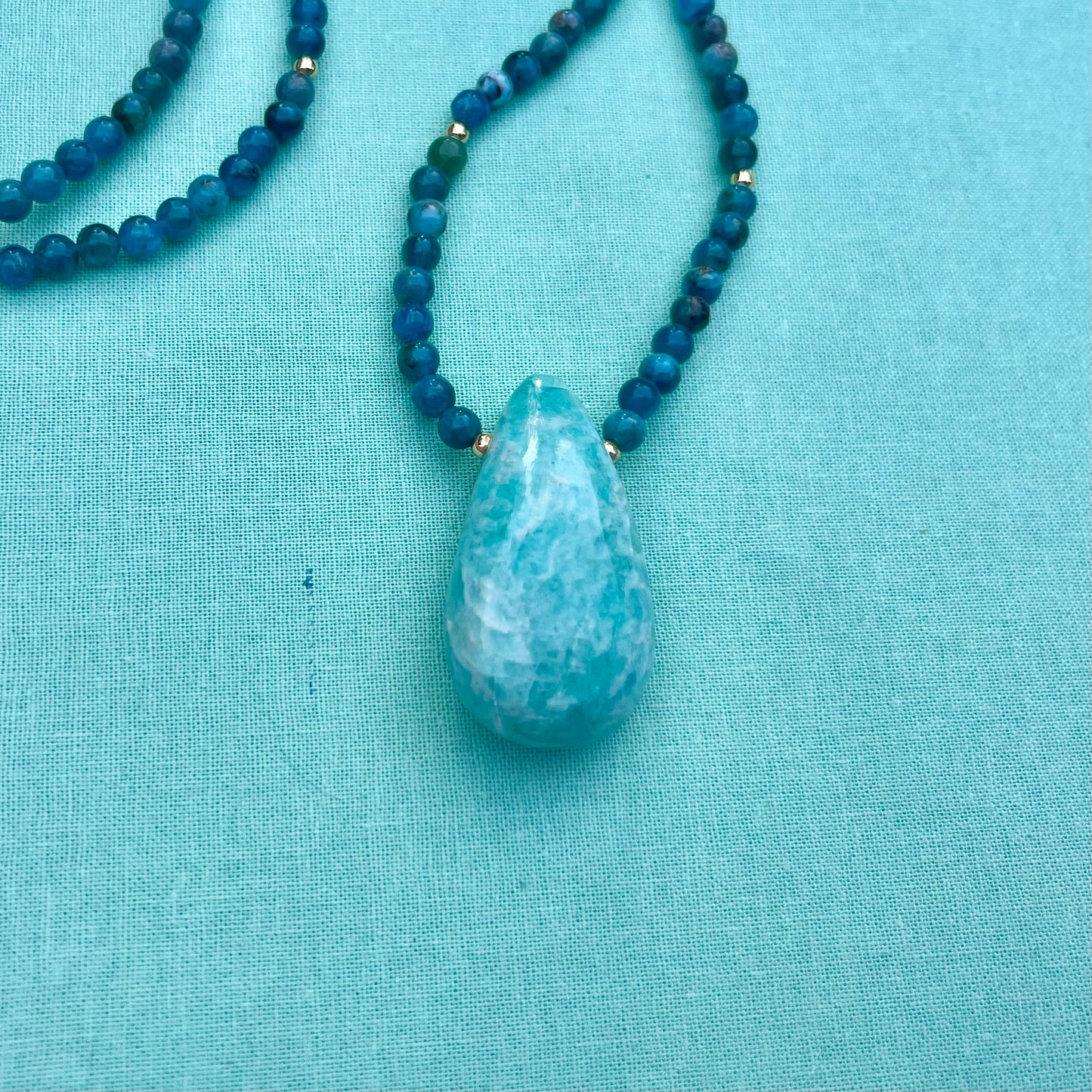 Apatite and Amazonite Pendant | Pre-Made Necklace