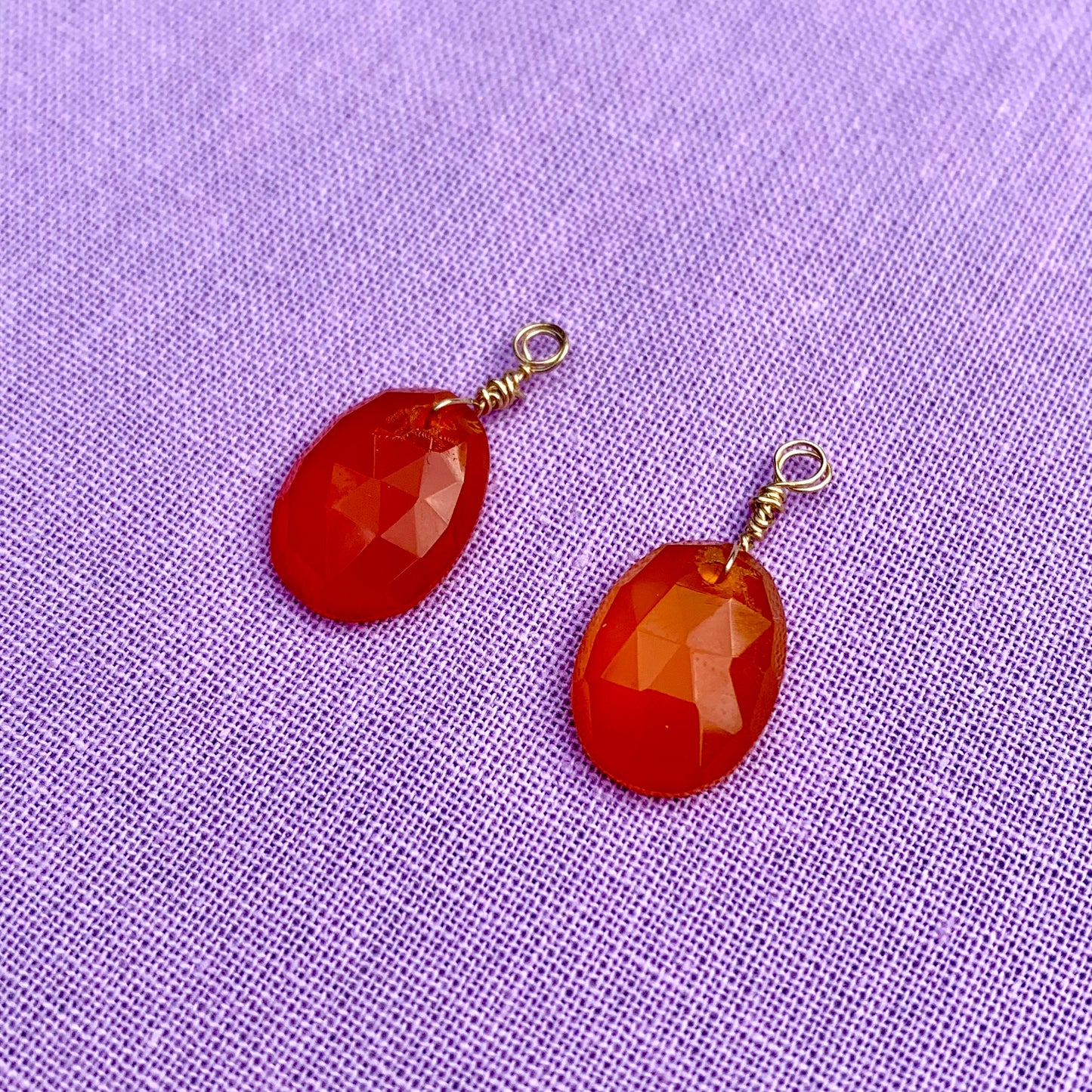 Carnelian Facetted Ovals | Charm
