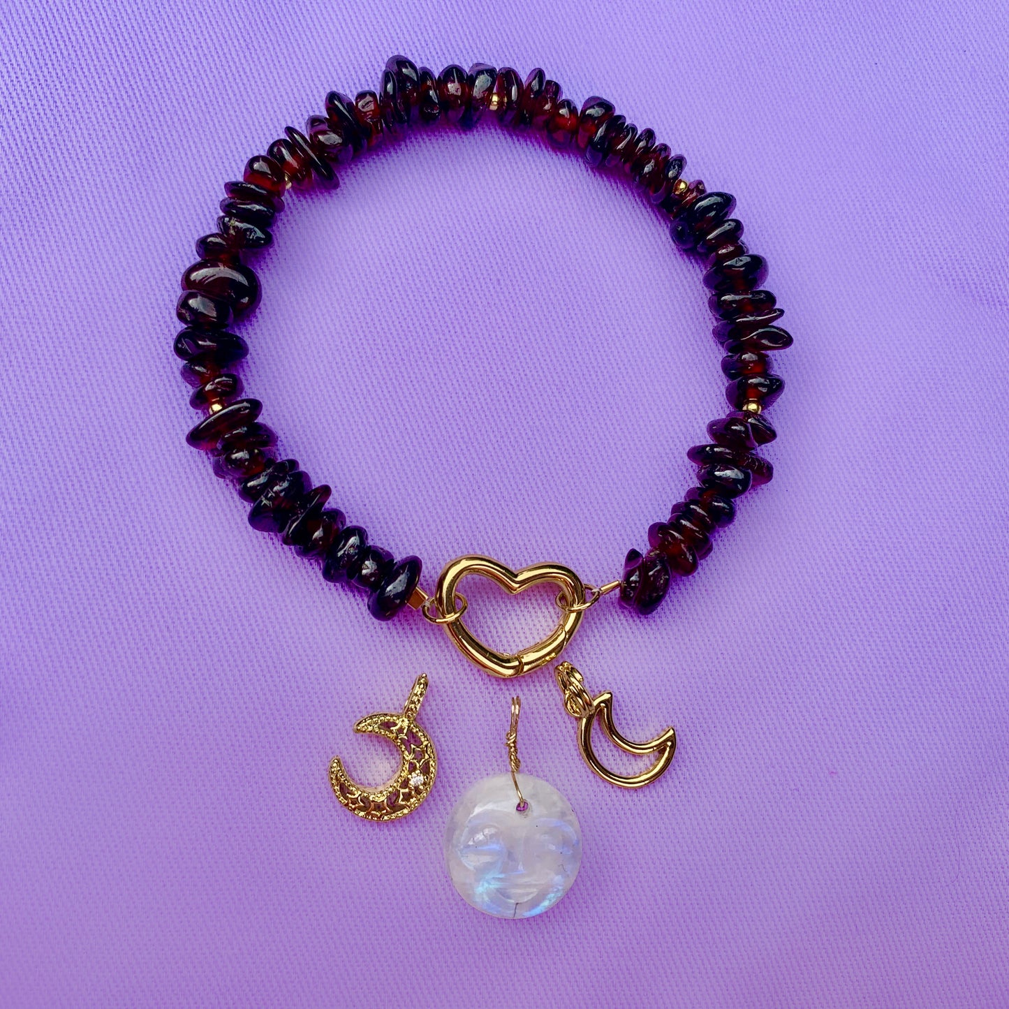 Deep Garnet | Crystal Charm Bracelet