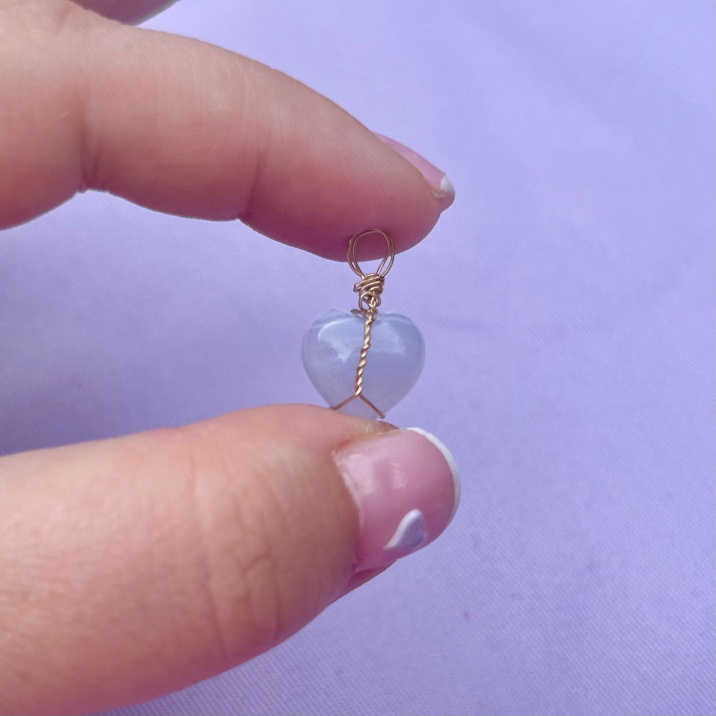 Blue Lace Agate Heart | Charm