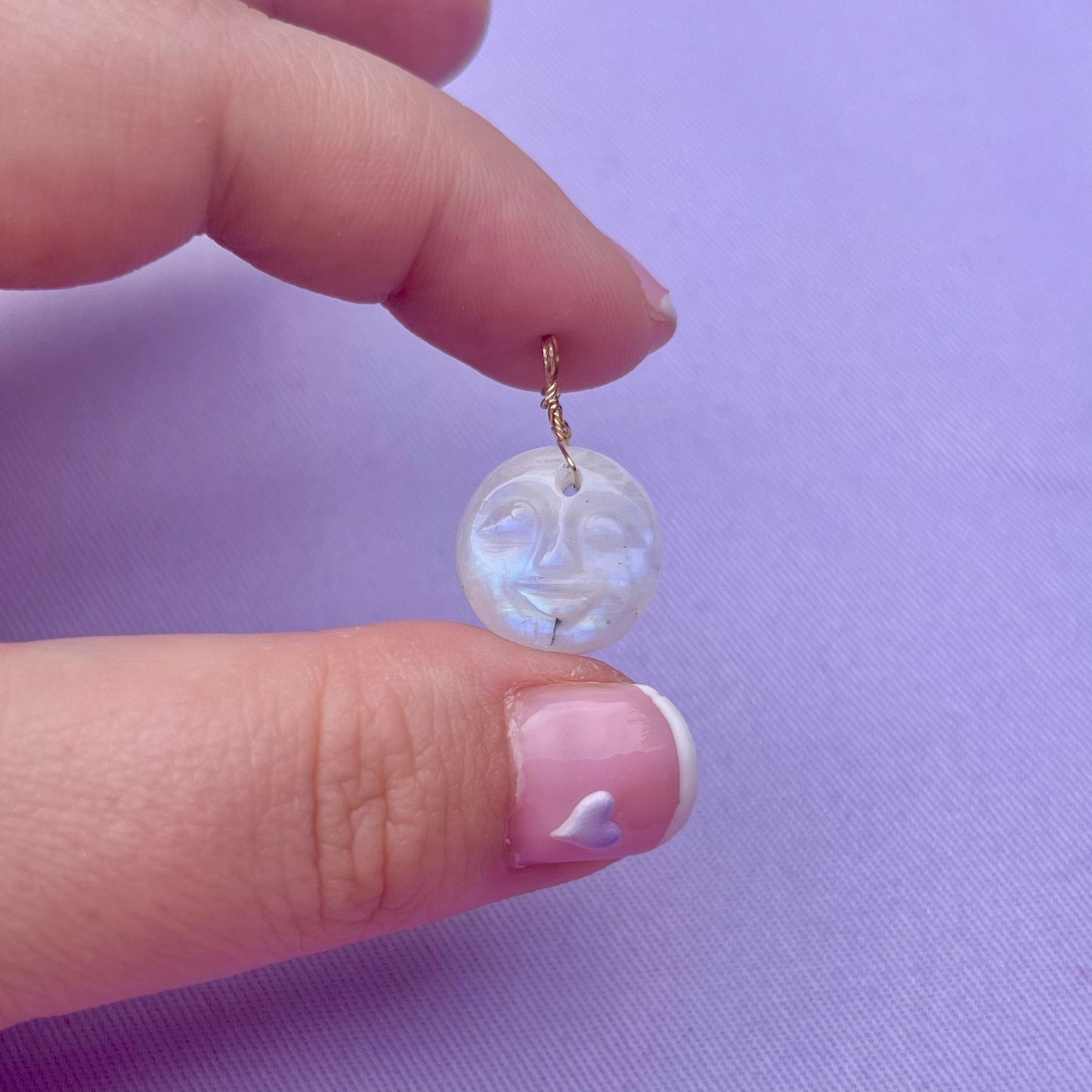 Moonstone Moon Face | Charm