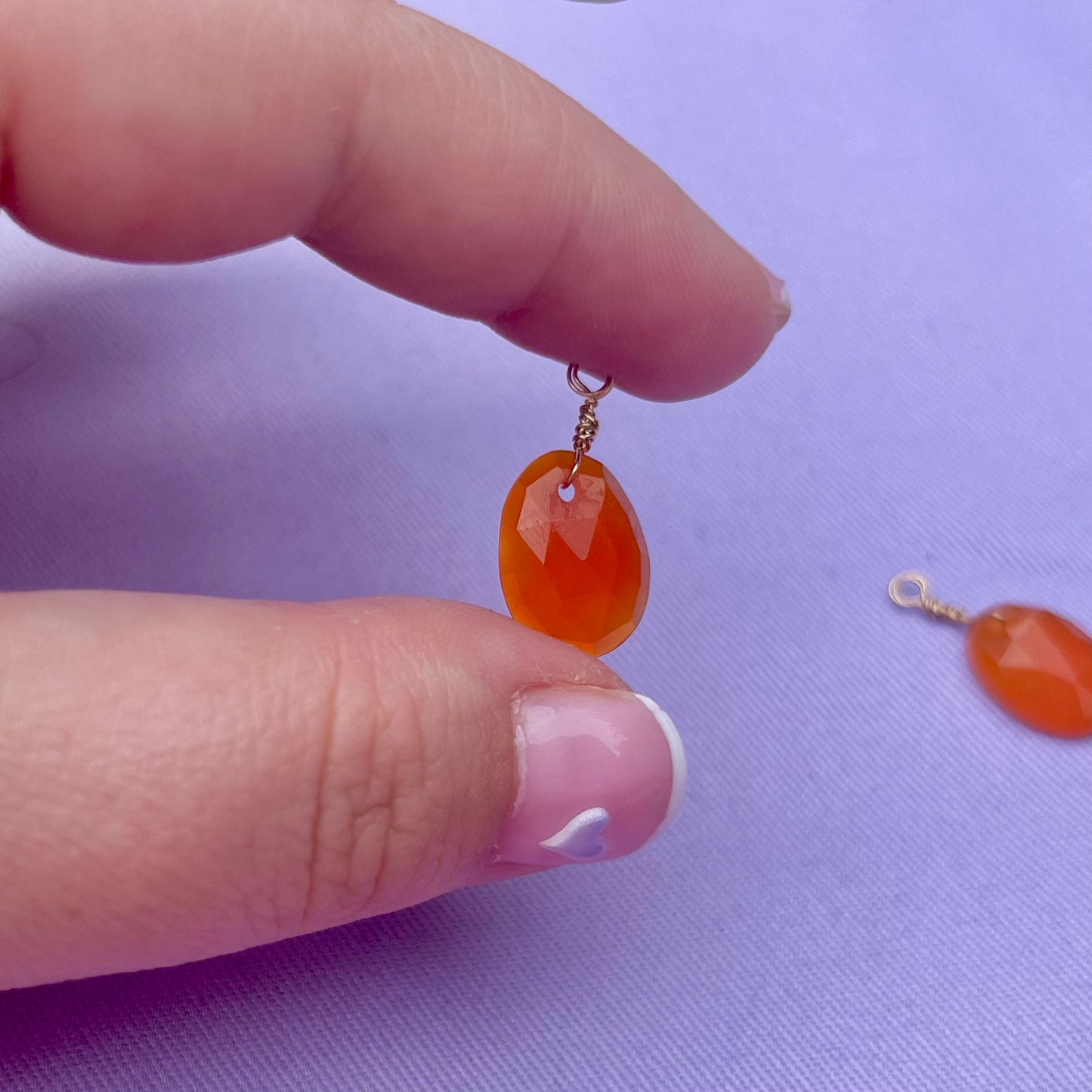 Carnelian Facetted Ovals | Charm