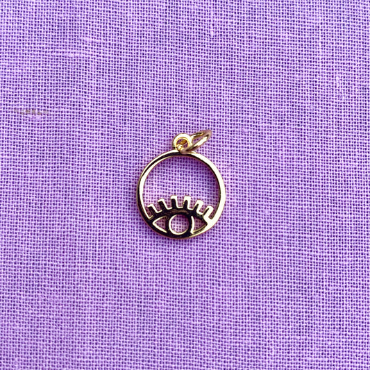 Gold Fill Evil Eye Round | Charm