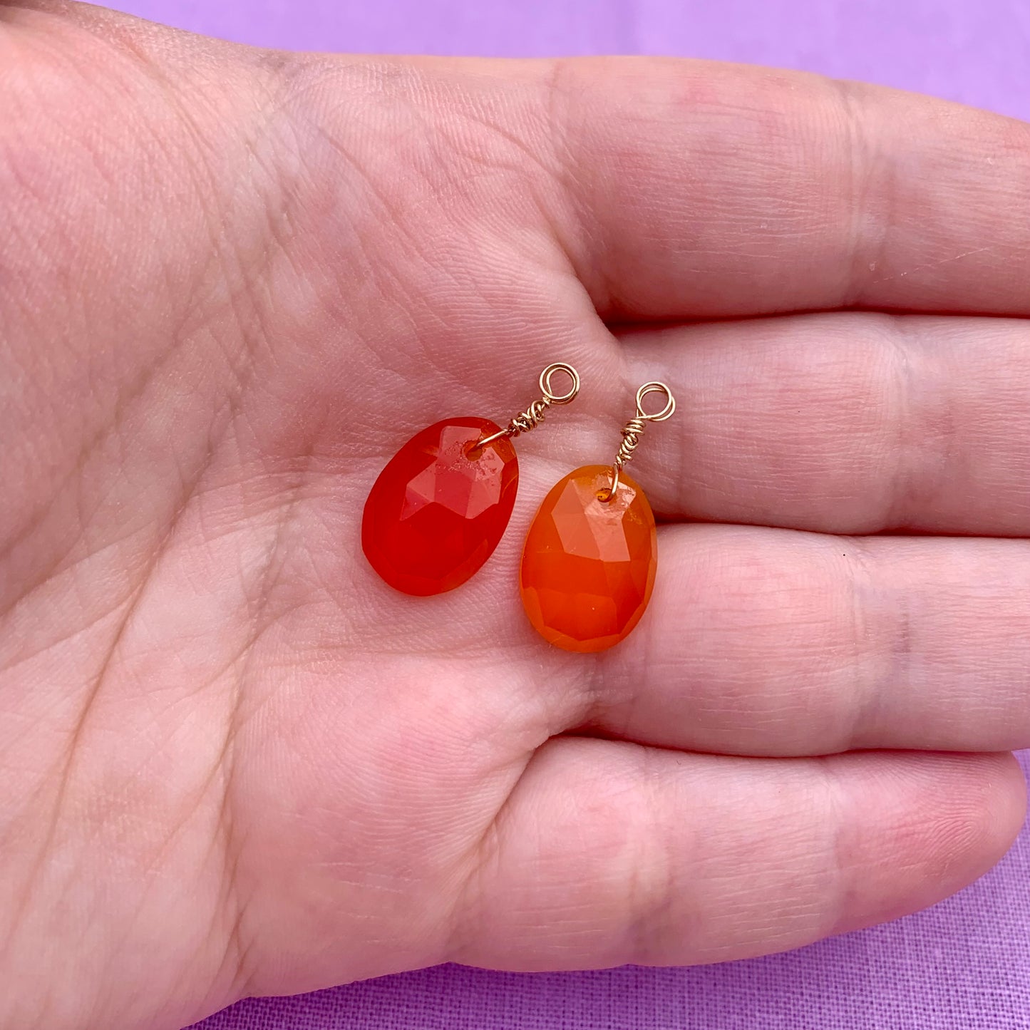 Carnelian Facetted Ovals | Charm