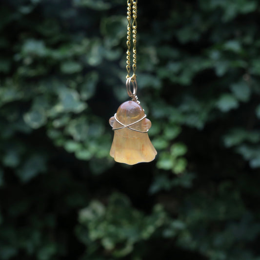 CACKLE - Yellow Fluorite Ghost Pendant