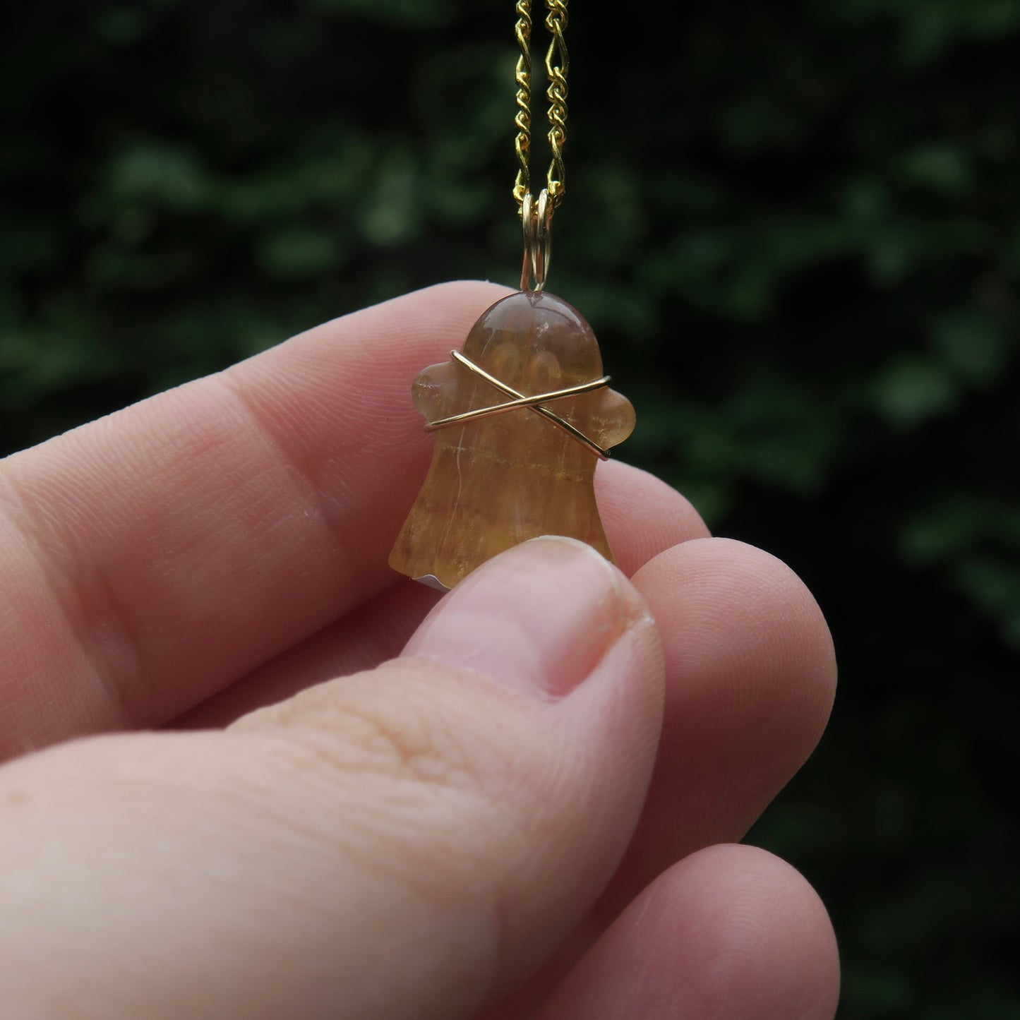 CACKLE - Yellow Fluorite Ghost Pendant