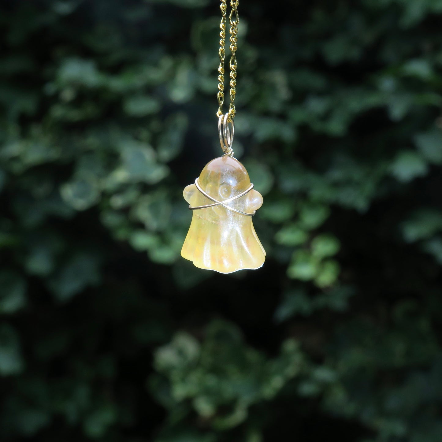 CACKLE - Yellow Fluorite Ghost Pendant