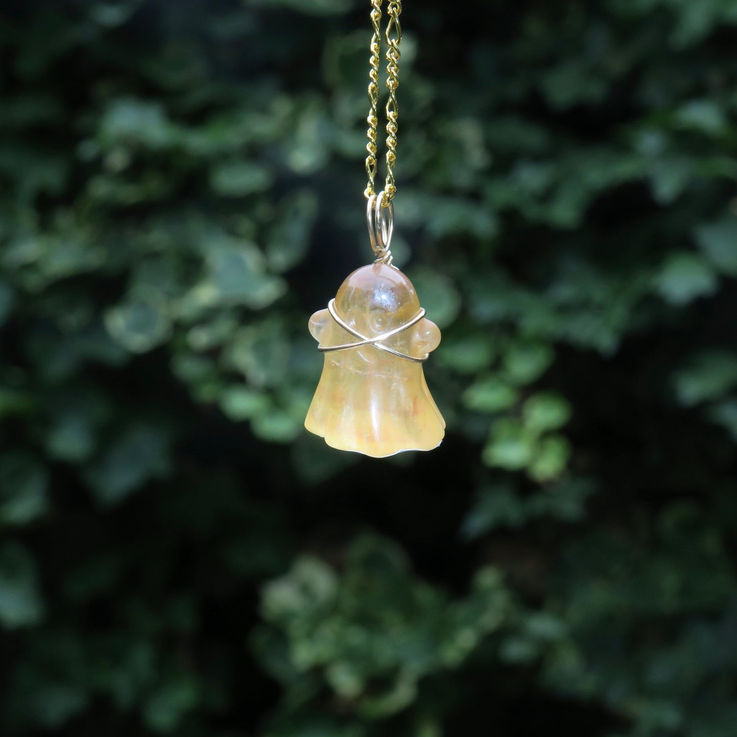 CACKLE - Yellow Fluorite Ghost Pendant