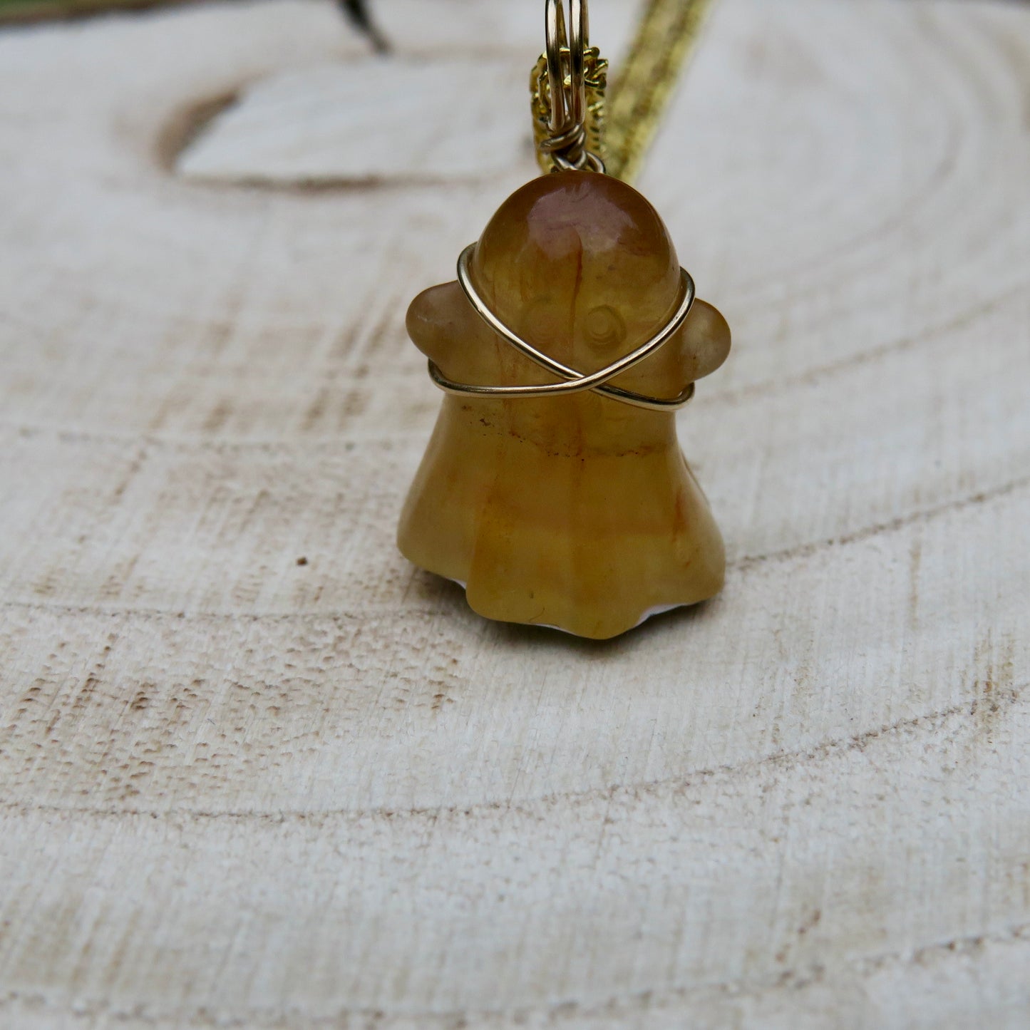 CACKLE - Yellow Fluorite Ghost Pendant