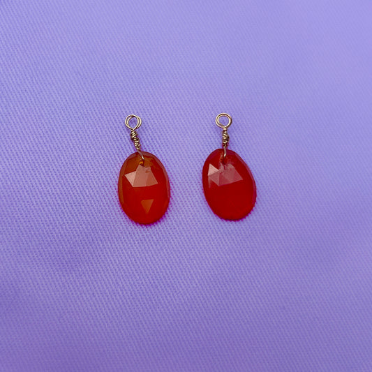 Carnelian Facetted Ovals | Charm