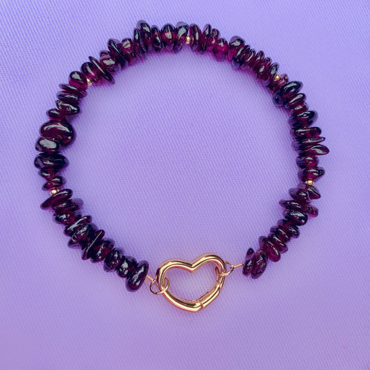 Deep Garnet | Crystal Charm Bracelet