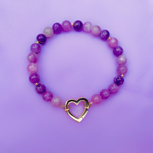 Lepidolite | Crystal Charm Bracelet