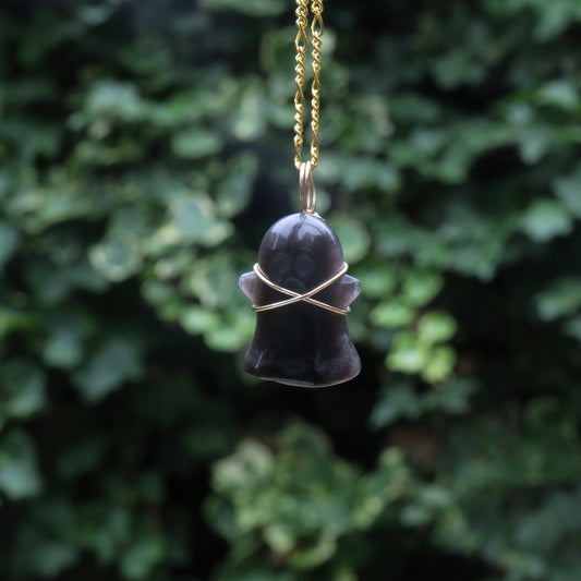 MAL - Silver Sheen Obsidian Ghost Pendant