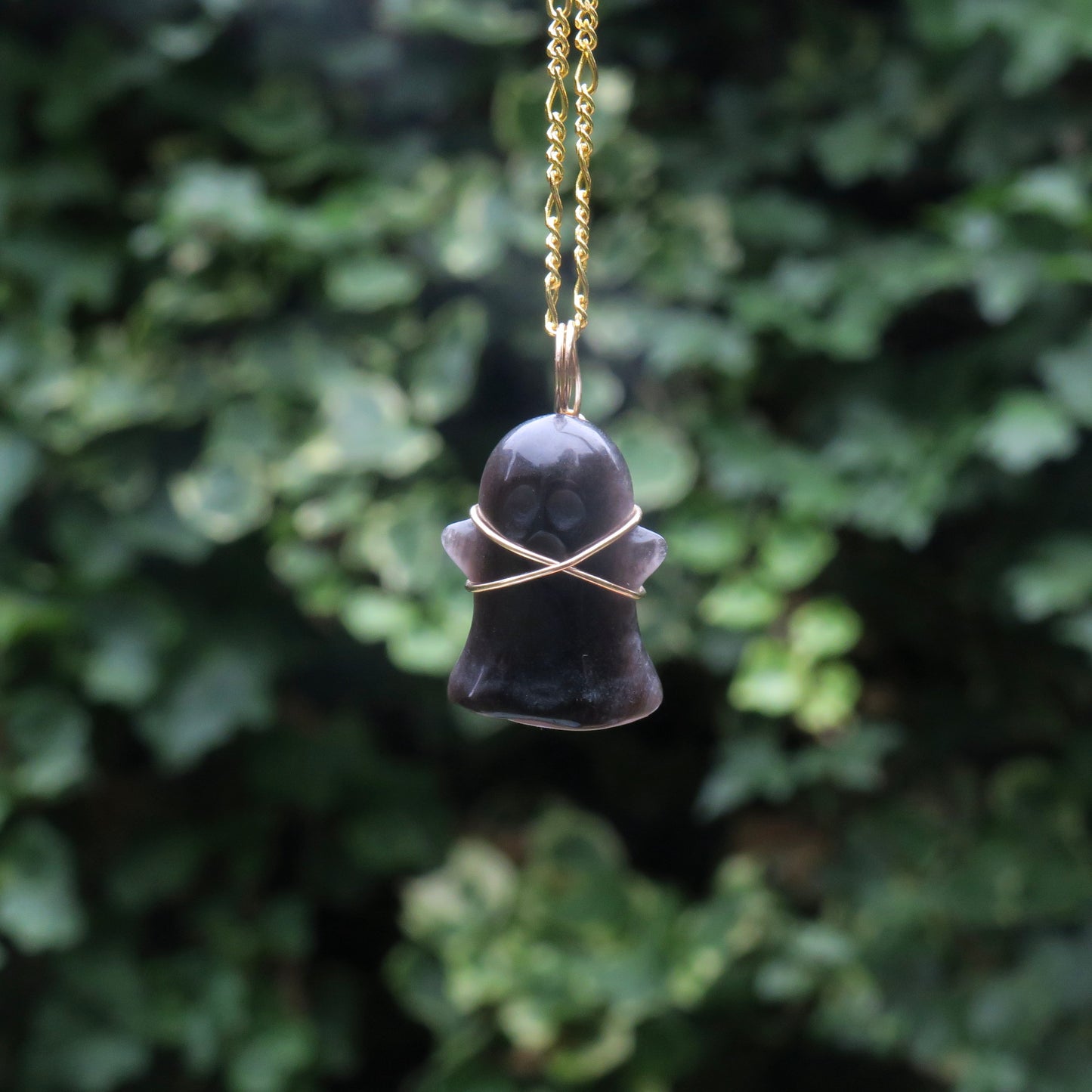 MAL - Silver Sheen Obsidian Ghost Pendant