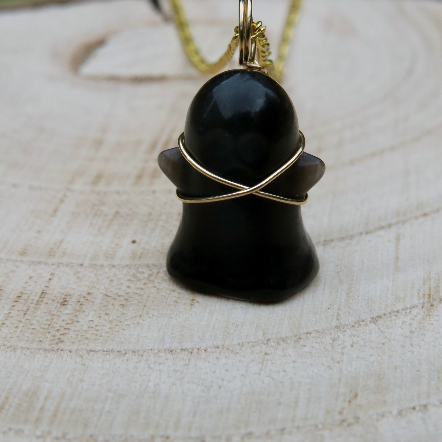 MAL - Silver Sheen Obsidian Ghost Pendant