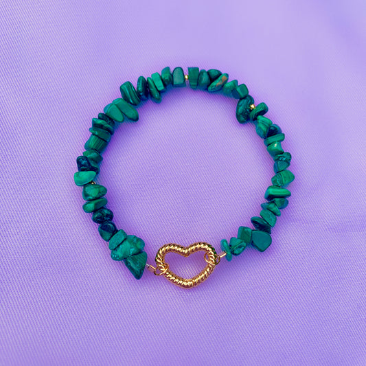 Malachite | Crystal Charm Bracelet