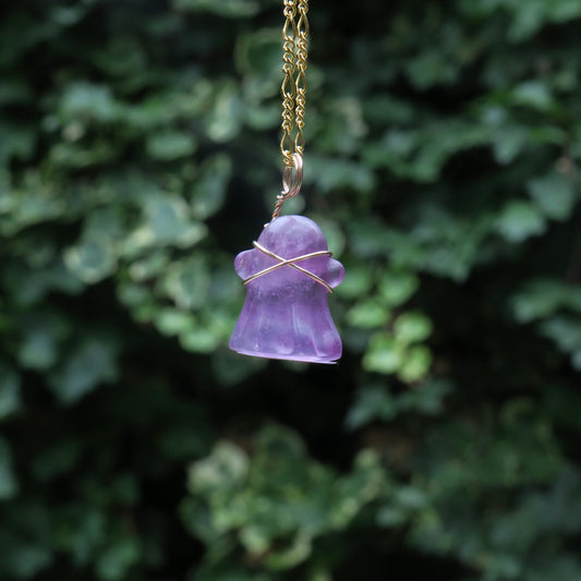 MARY - Purple Fluorite Ghost Pendant