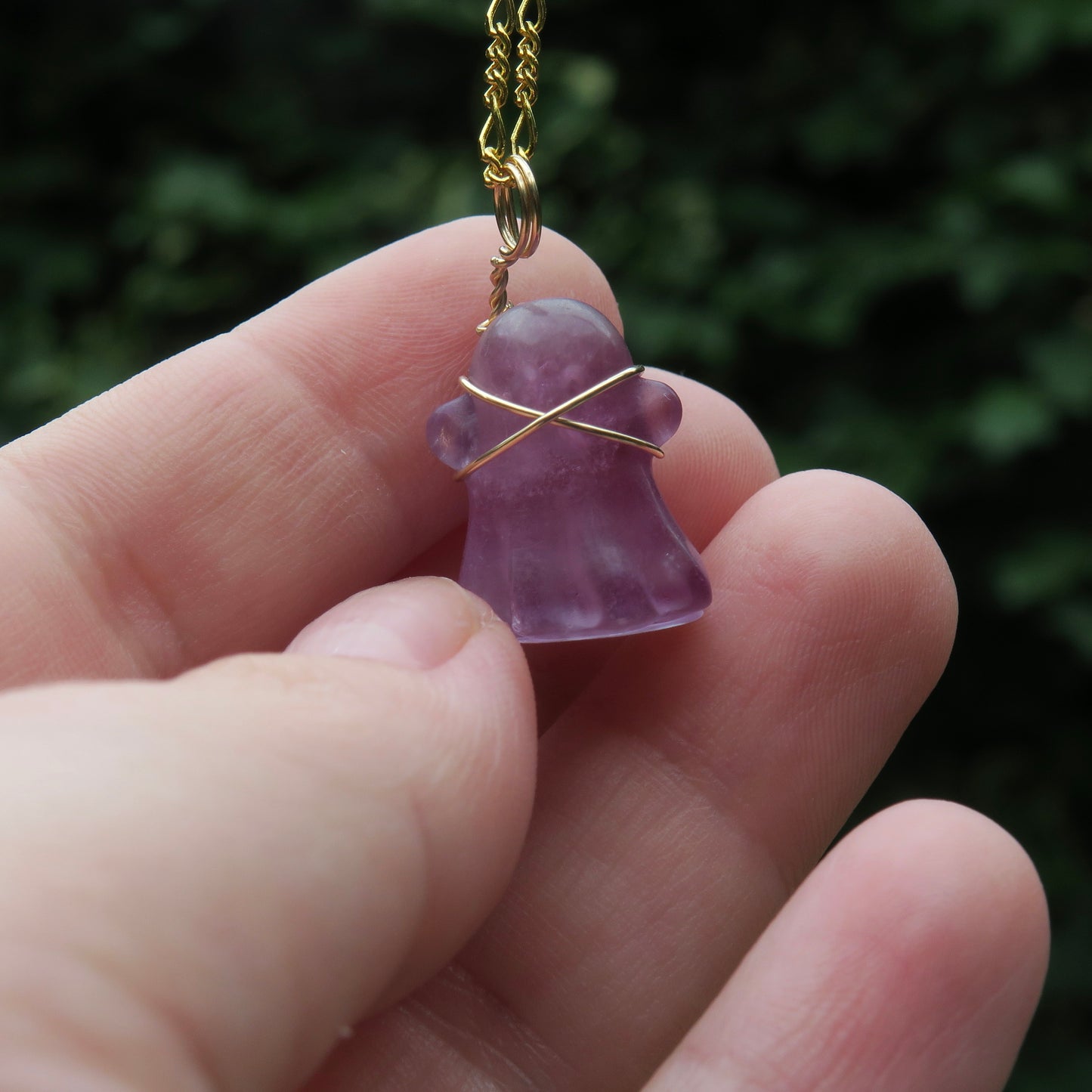 MARY - Purple Fluorite Ghost Pendant