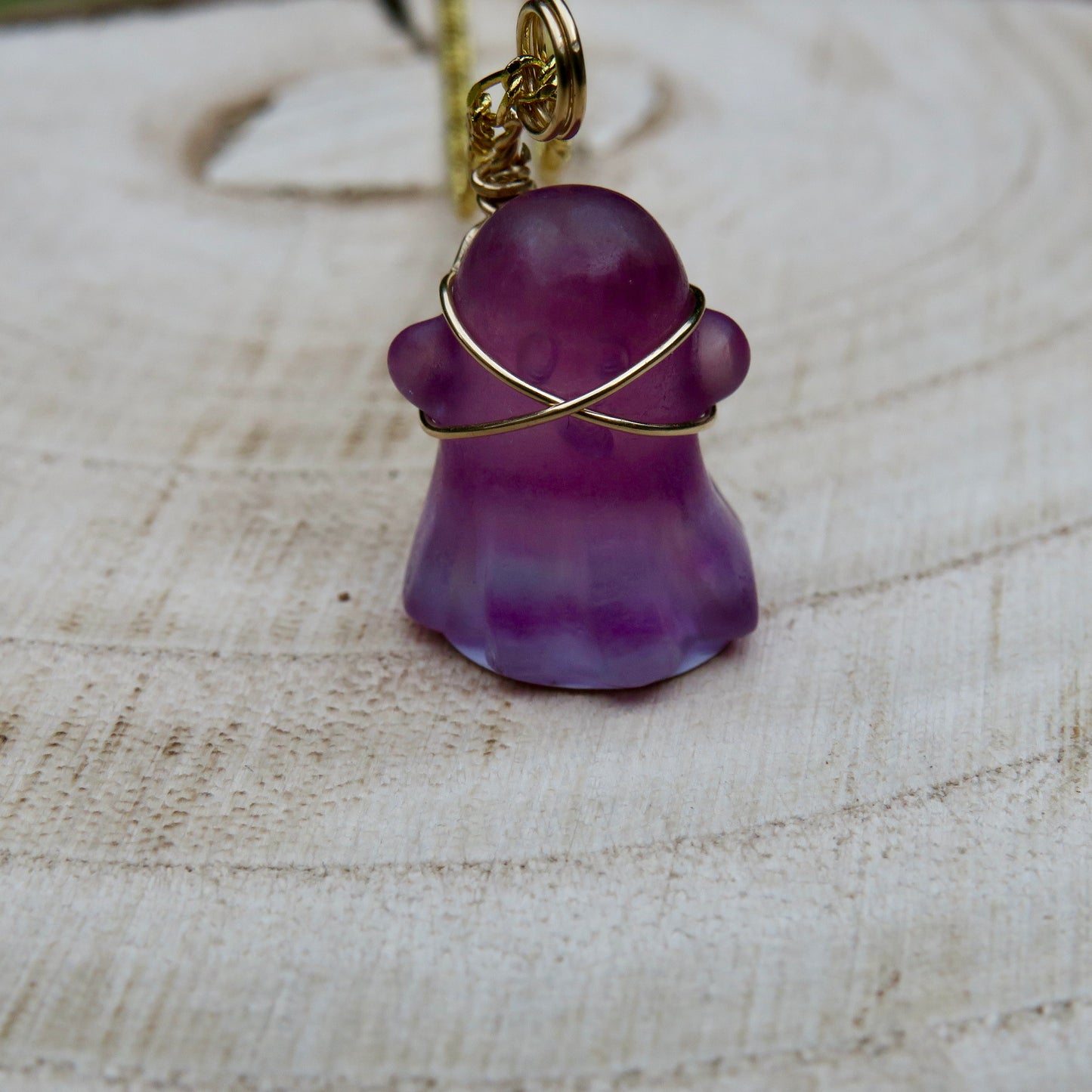 MARY - Purple Fluorite Ghost Pendant