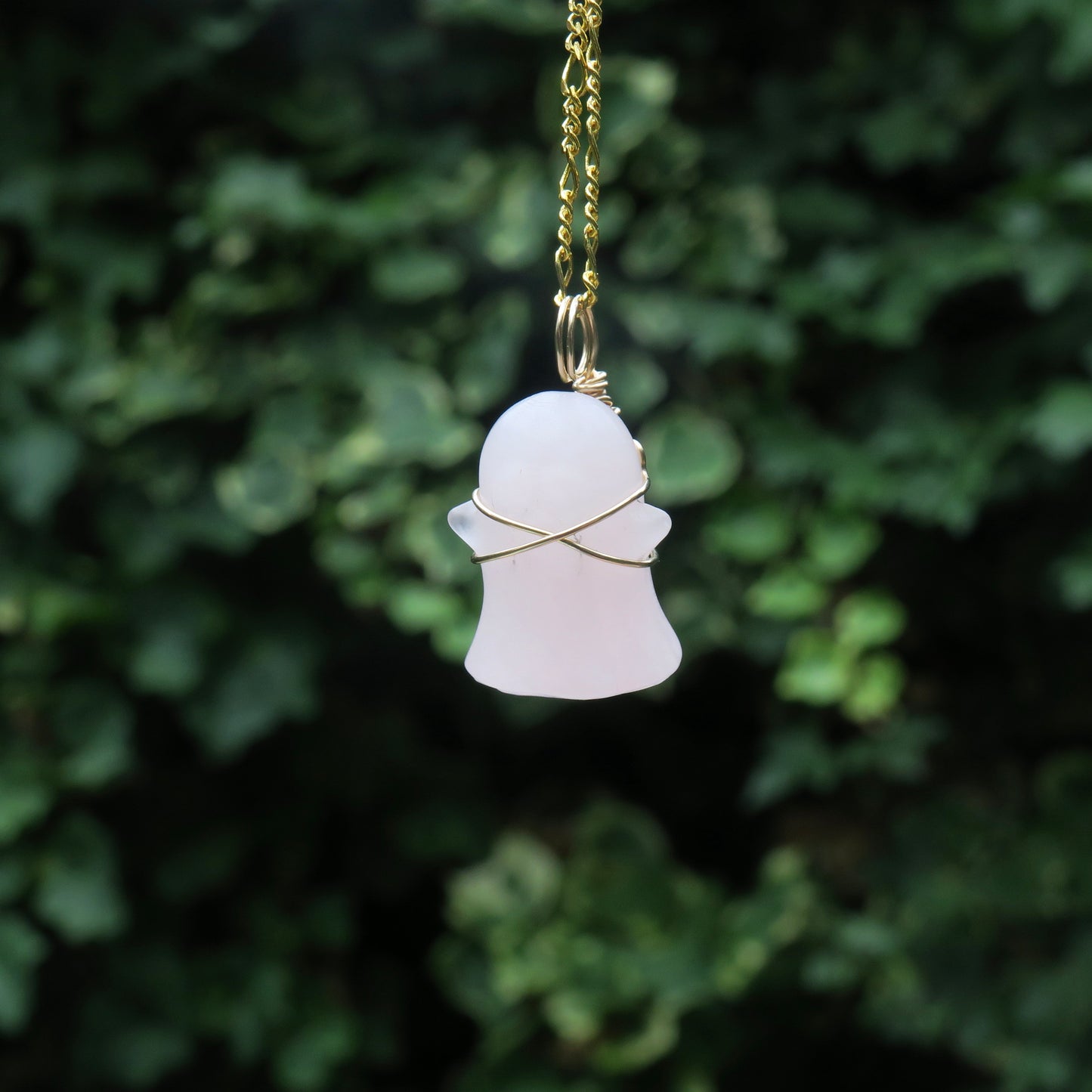 PORCELAIN - Rose Quartz Ghost Pendant