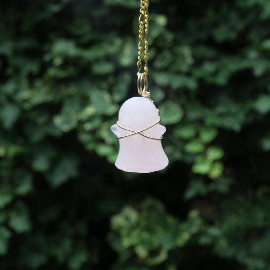 PORCELAIN - Rose Quartz Ghost Pendant
