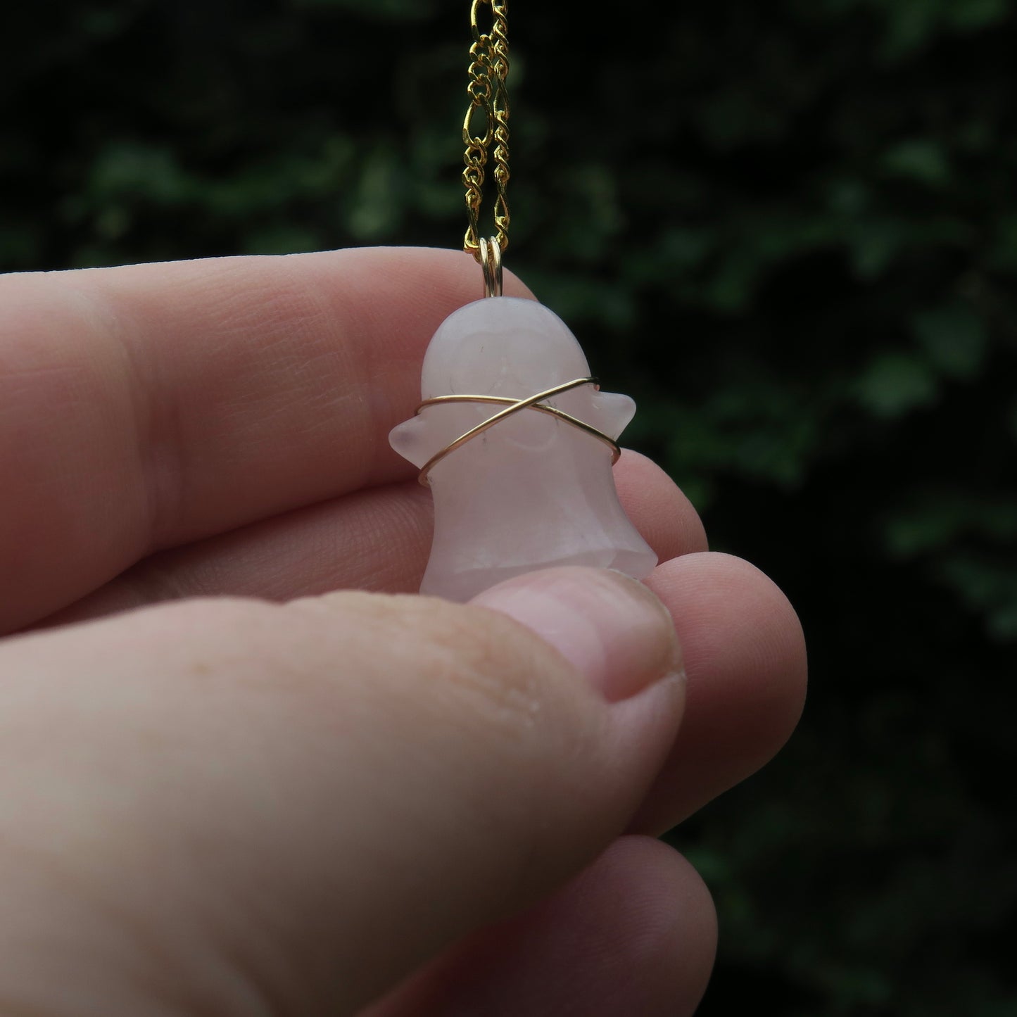 PORCELAIN - Rose Quartz Ghost Pendant