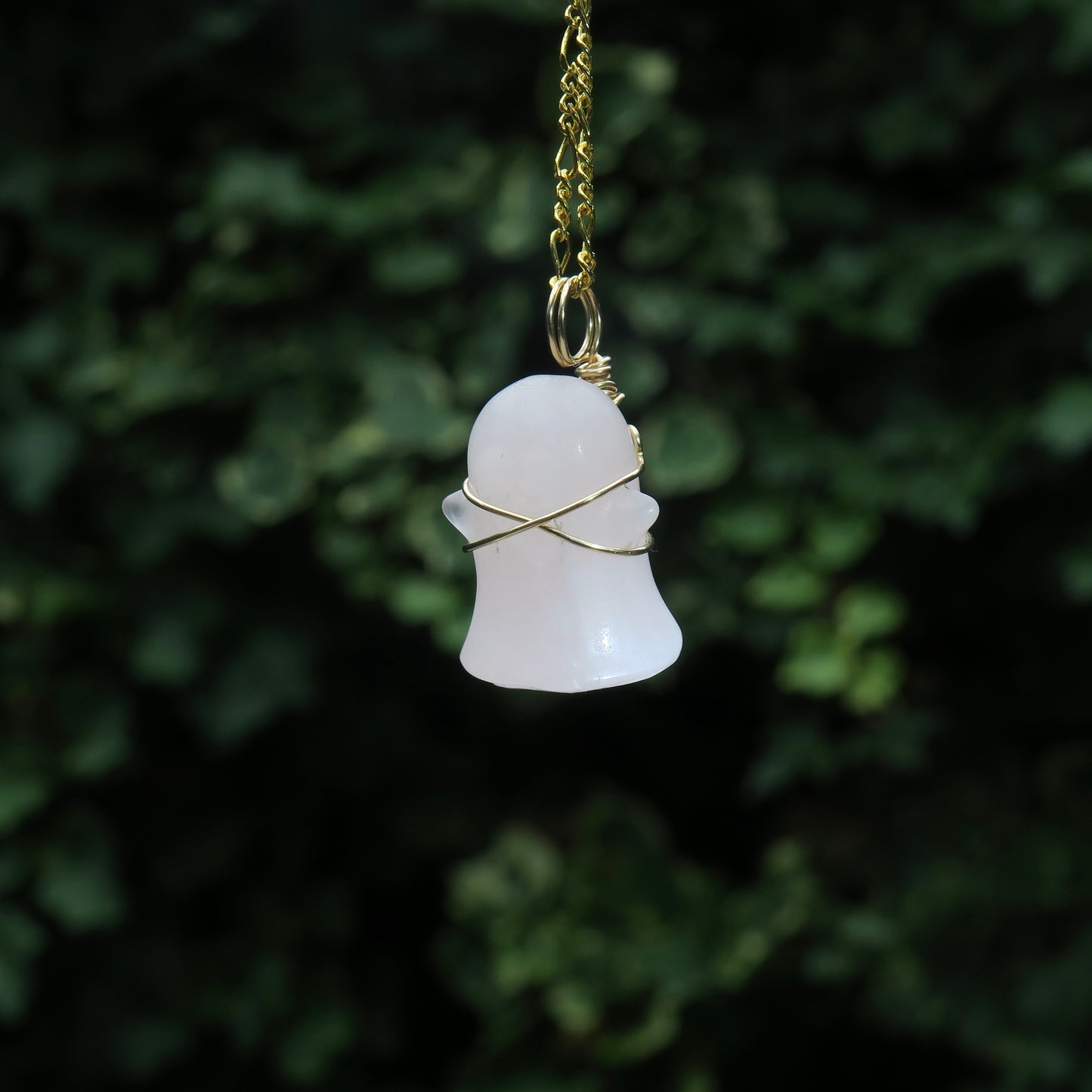 PORCELAIN - Rose Quartz Ghost Pendant