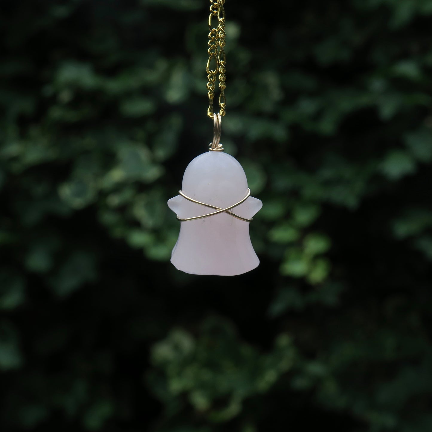 PORCELAIN - Rose Quartz Ghost Pendant