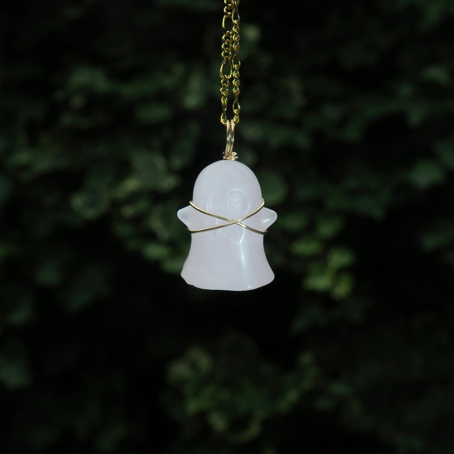 PORCELAIN - Rose Quartz Ghost Pendant
