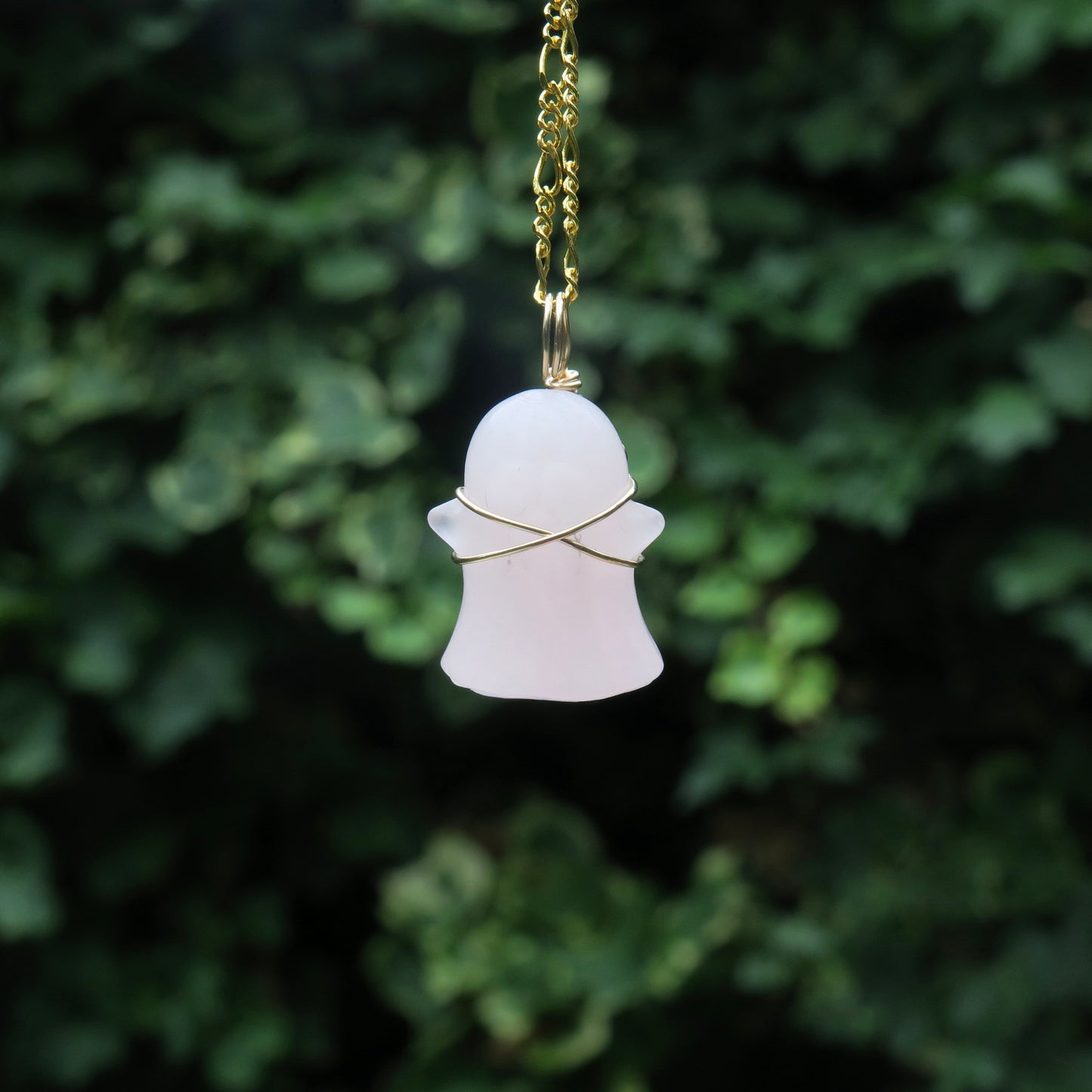 PORCELAIN - Rose Quartz Ghost Pendant